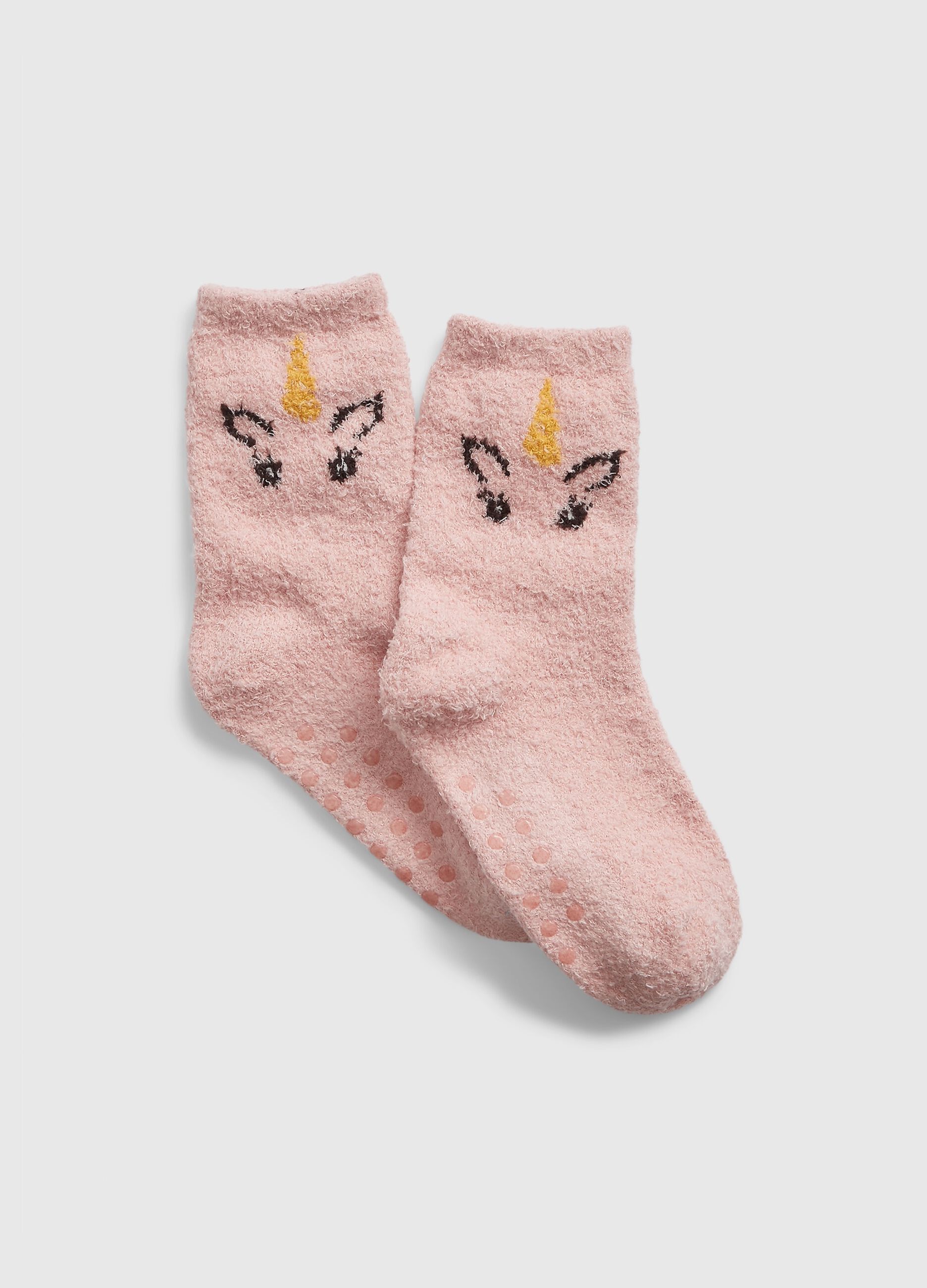 Slipper socks with unicorn design