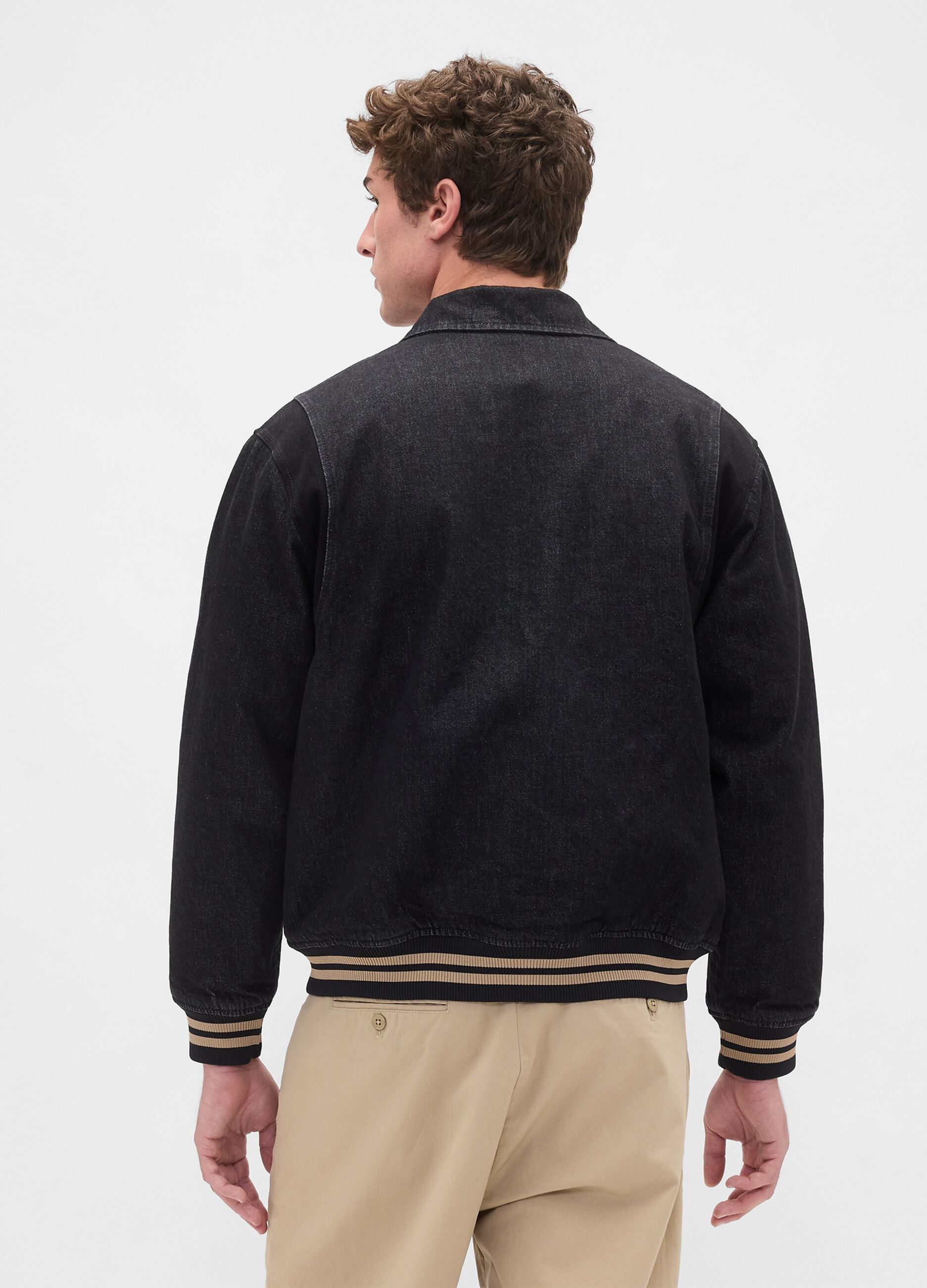 Giacca nera in cotone uomo_2