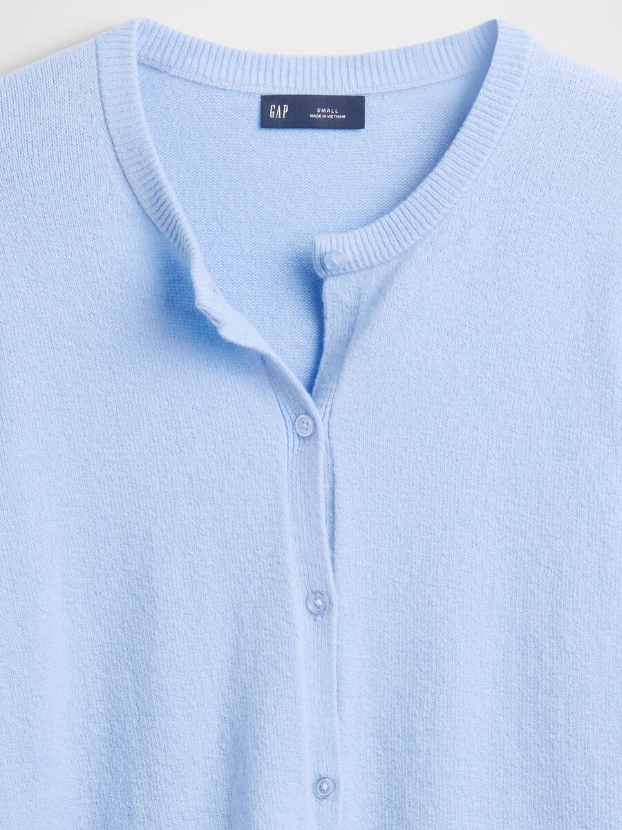 Cardigan azzurro in misto cotone Donna_4