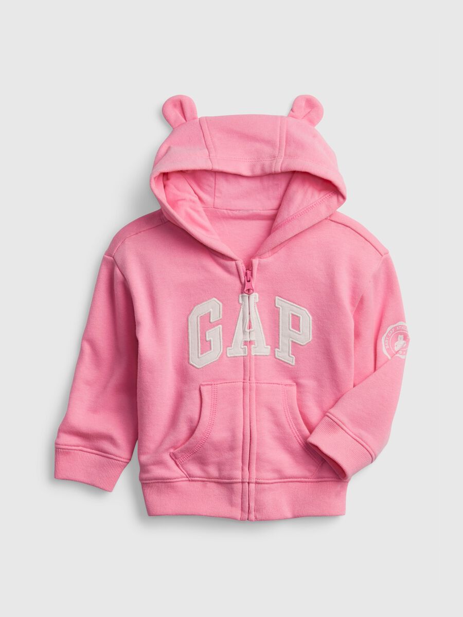 Full-zip plush hoodie with logo patch Newborn_0