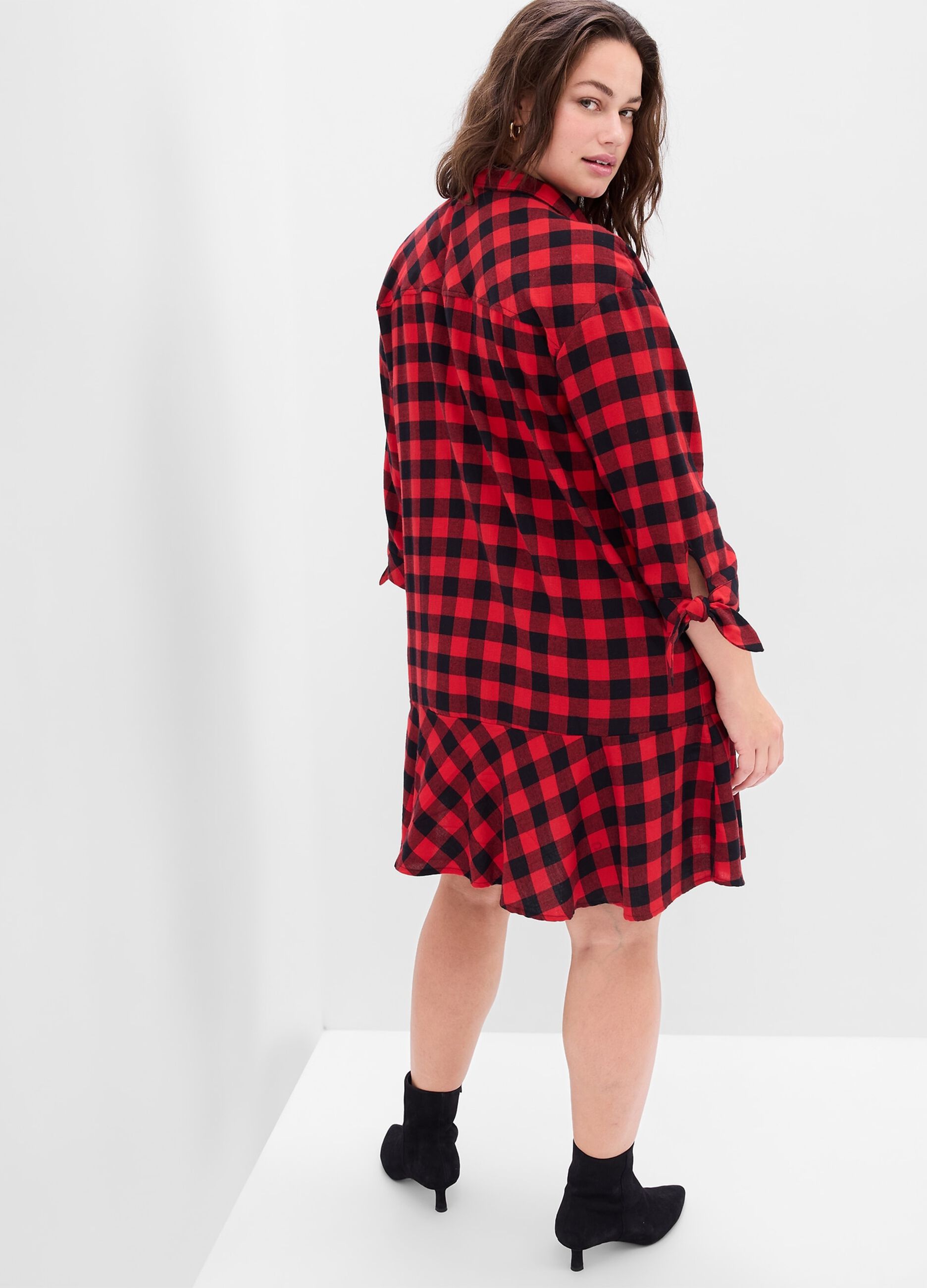 Shirt dress with check pattern_3