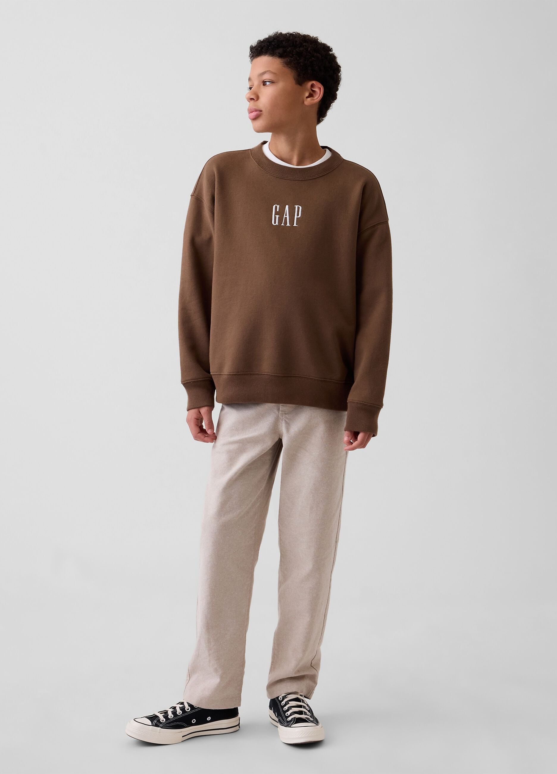 Pantaloni in misto lino e cotone