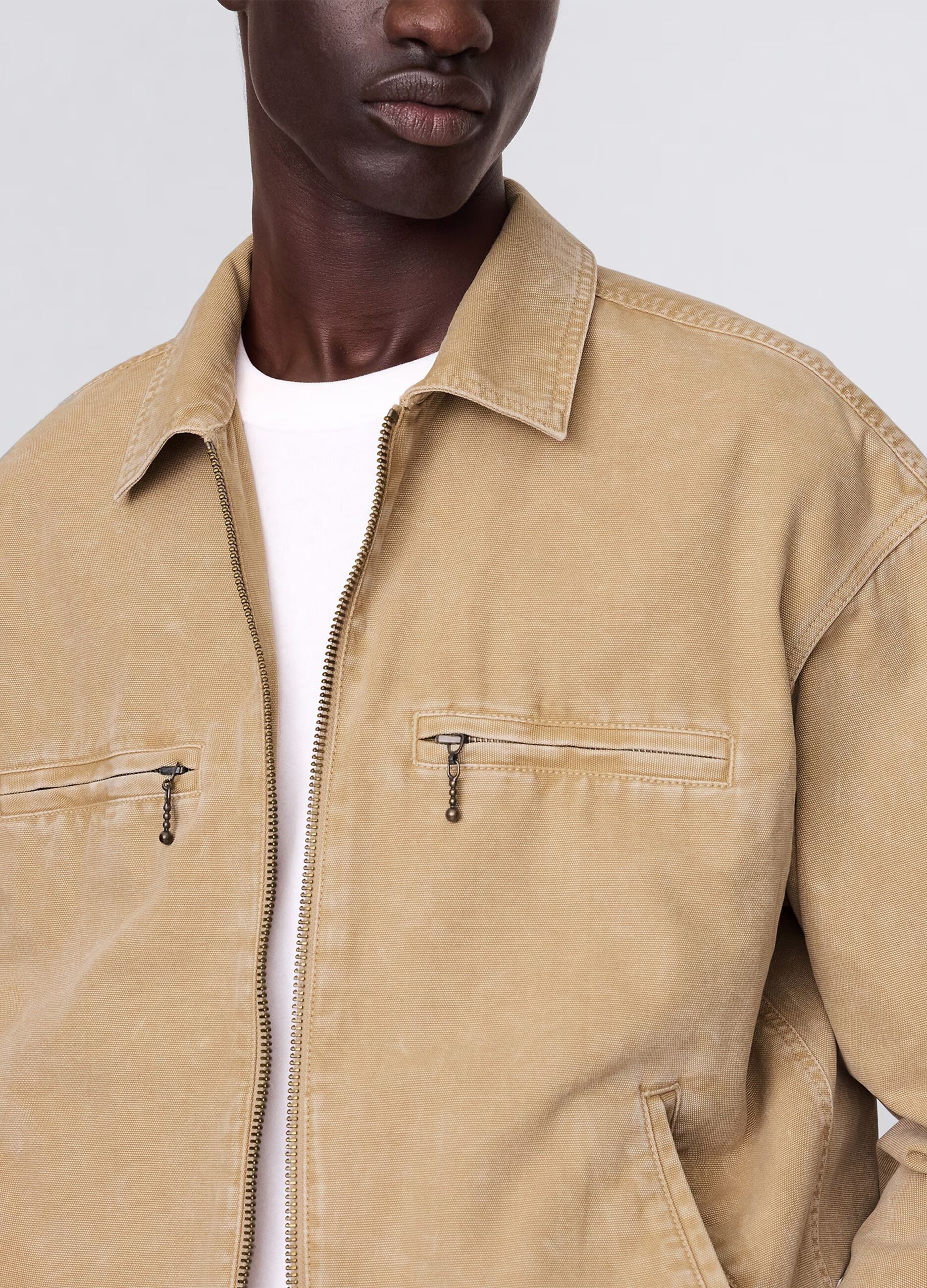 Giacca leggera beige in puro cotone_3