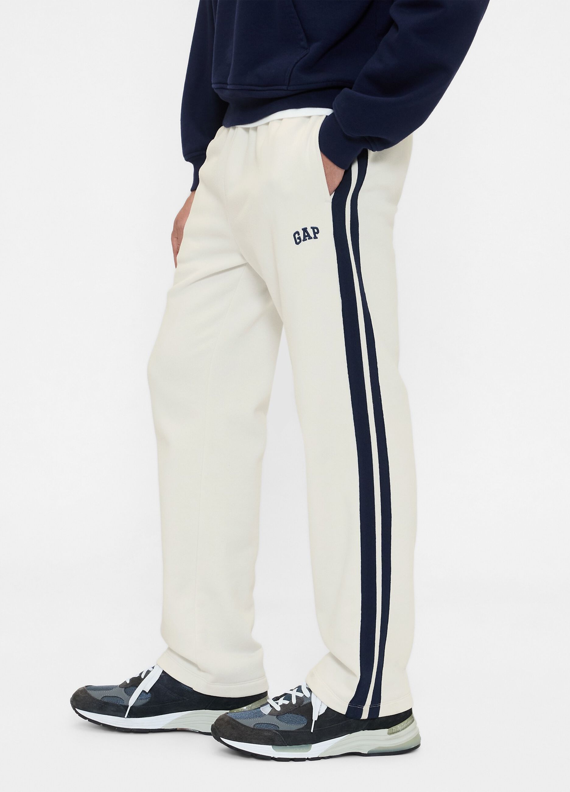 Pantaloni bianchi da uomo in misto cotone e poliestere_4
