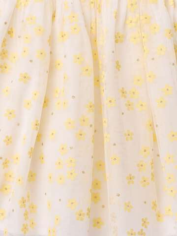 Abito bianco con gonna in tulle floreale_3