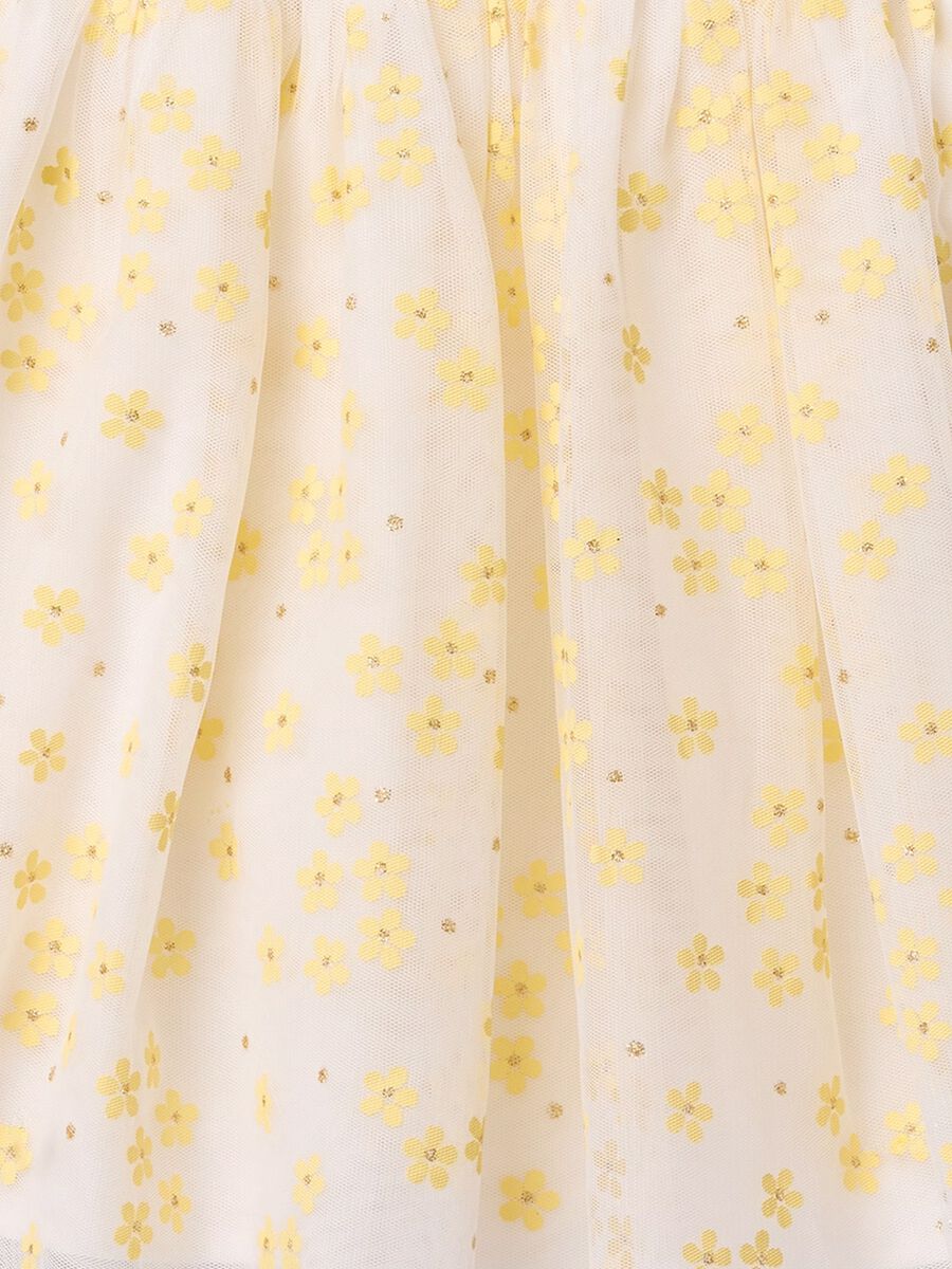 Vestito bianco con stampa floreale gialla GAP Kids Bimba_3