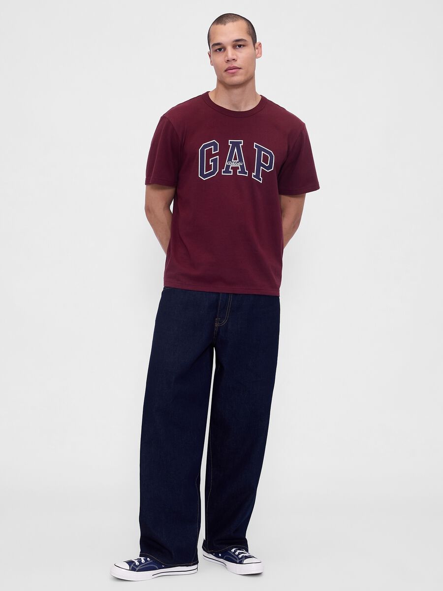 T-shirt bordeaux in cotone Man_1