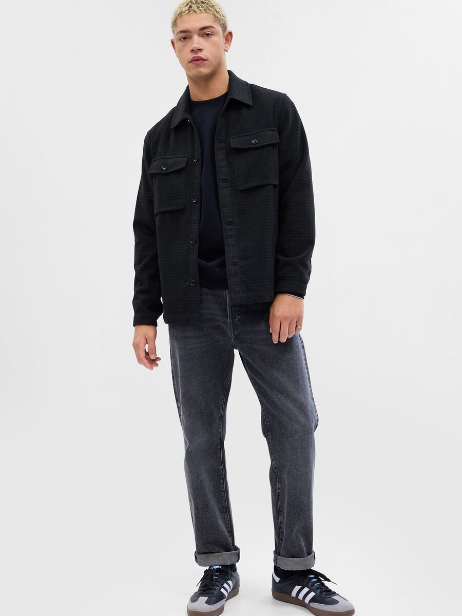 Flannel shacket with check pattern Man_0
