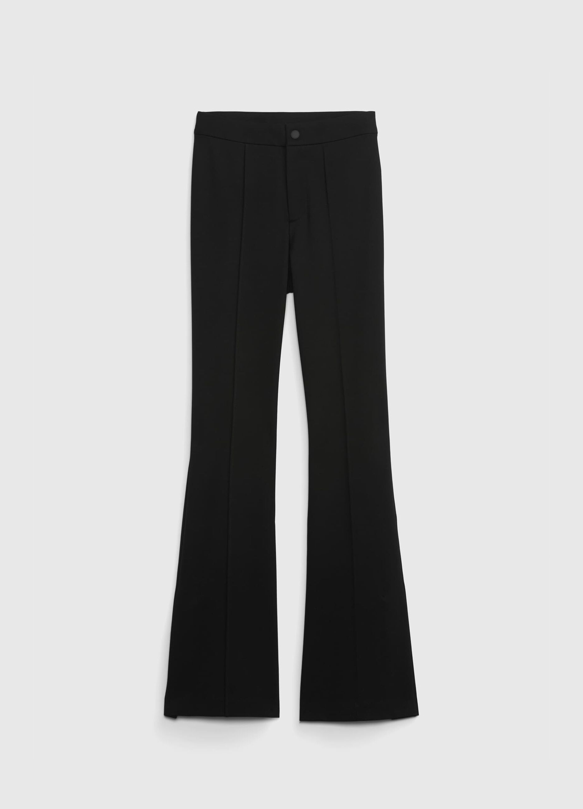 Pantaloni flare fit con spacchi_4