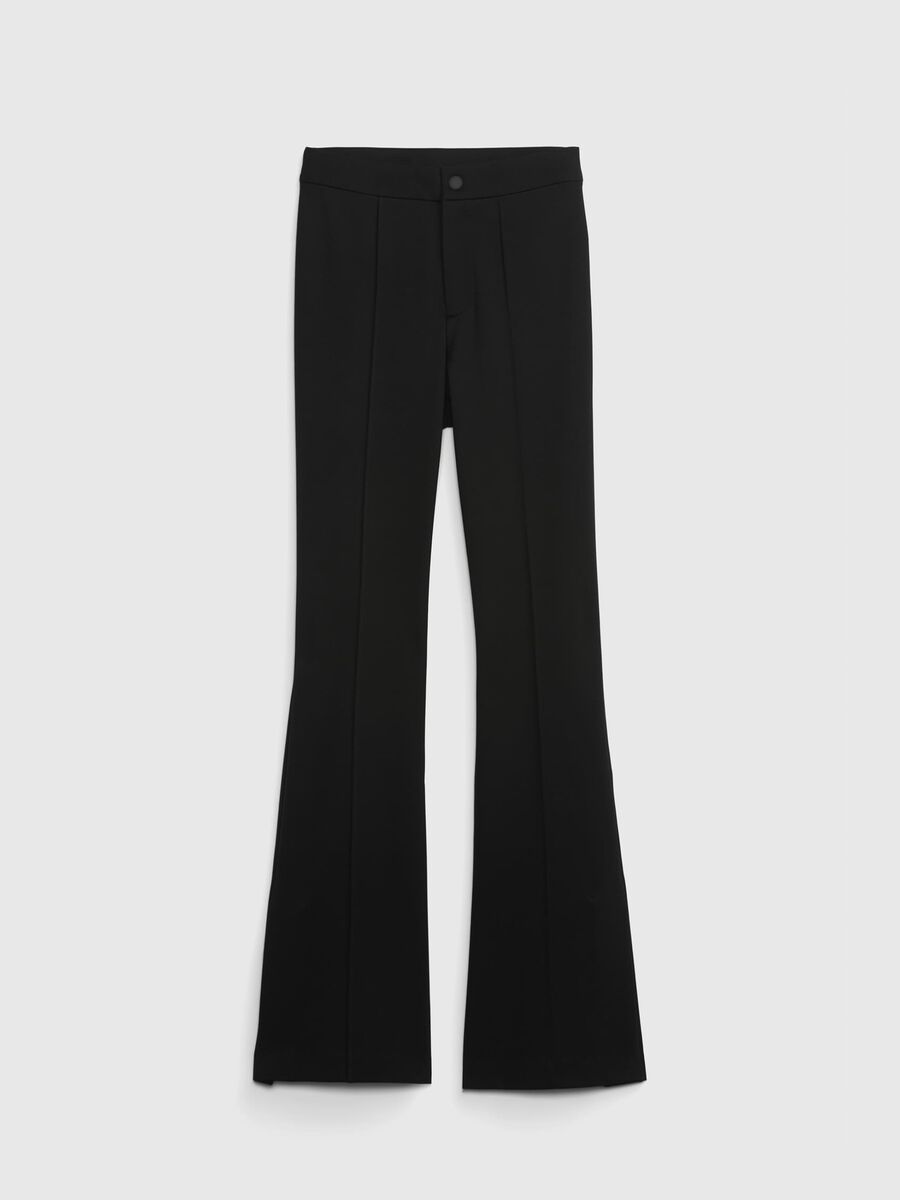Pantaloni flare fit con spacchi Donna_4
