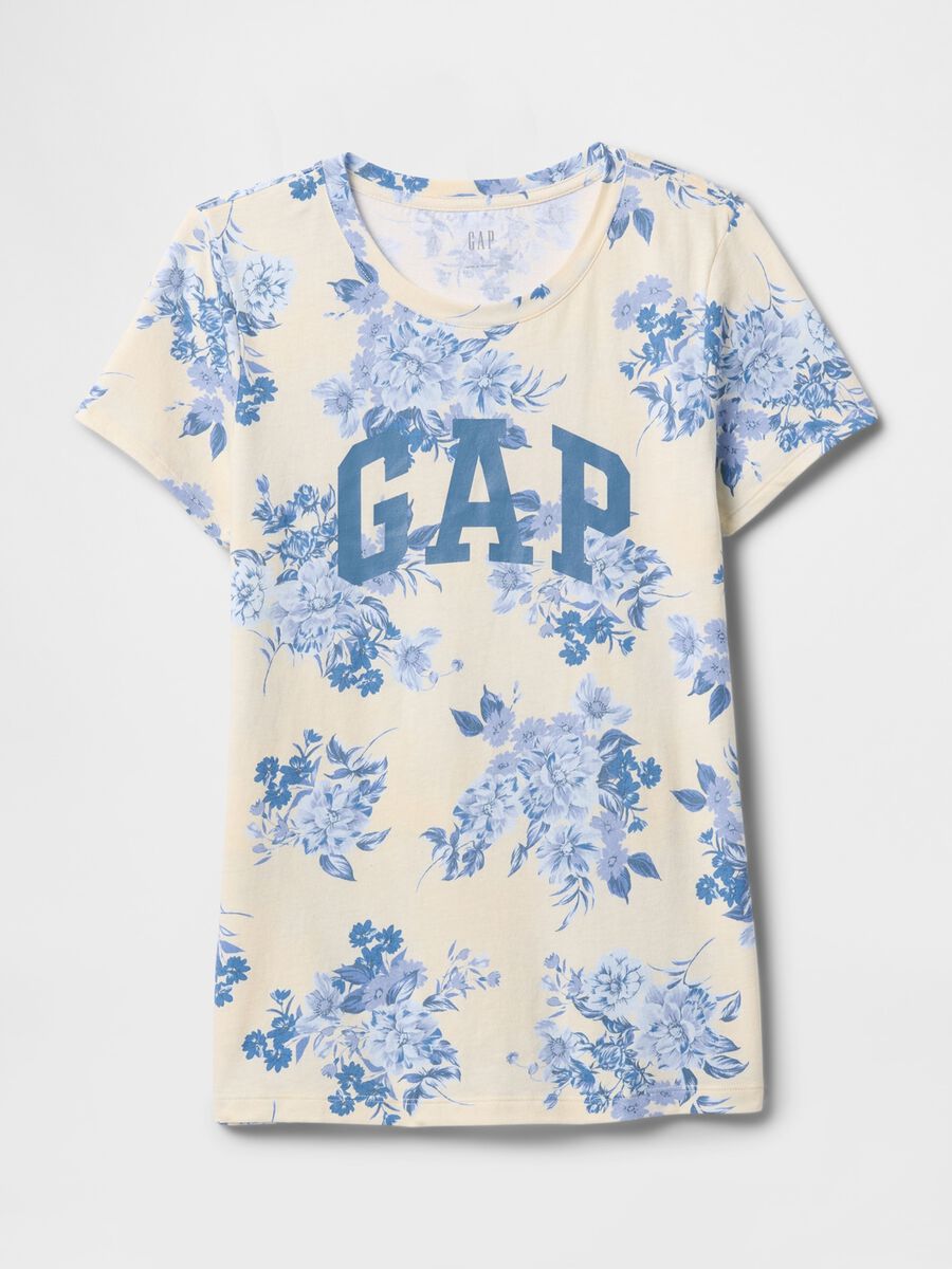Short-sleeve T-shirt with Gap logo and floral print Woman_4