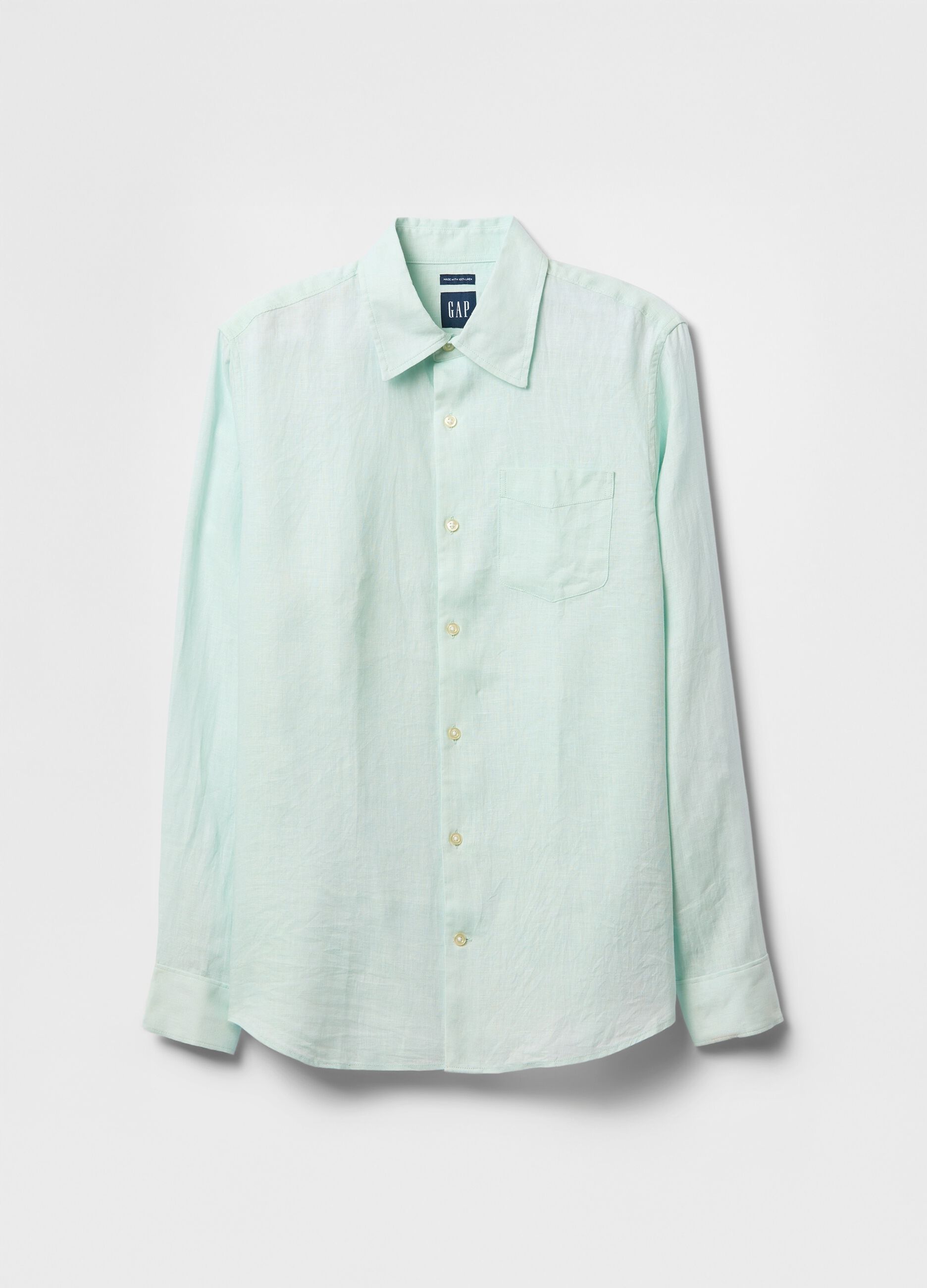Camicia in lino azzurra Gap_3