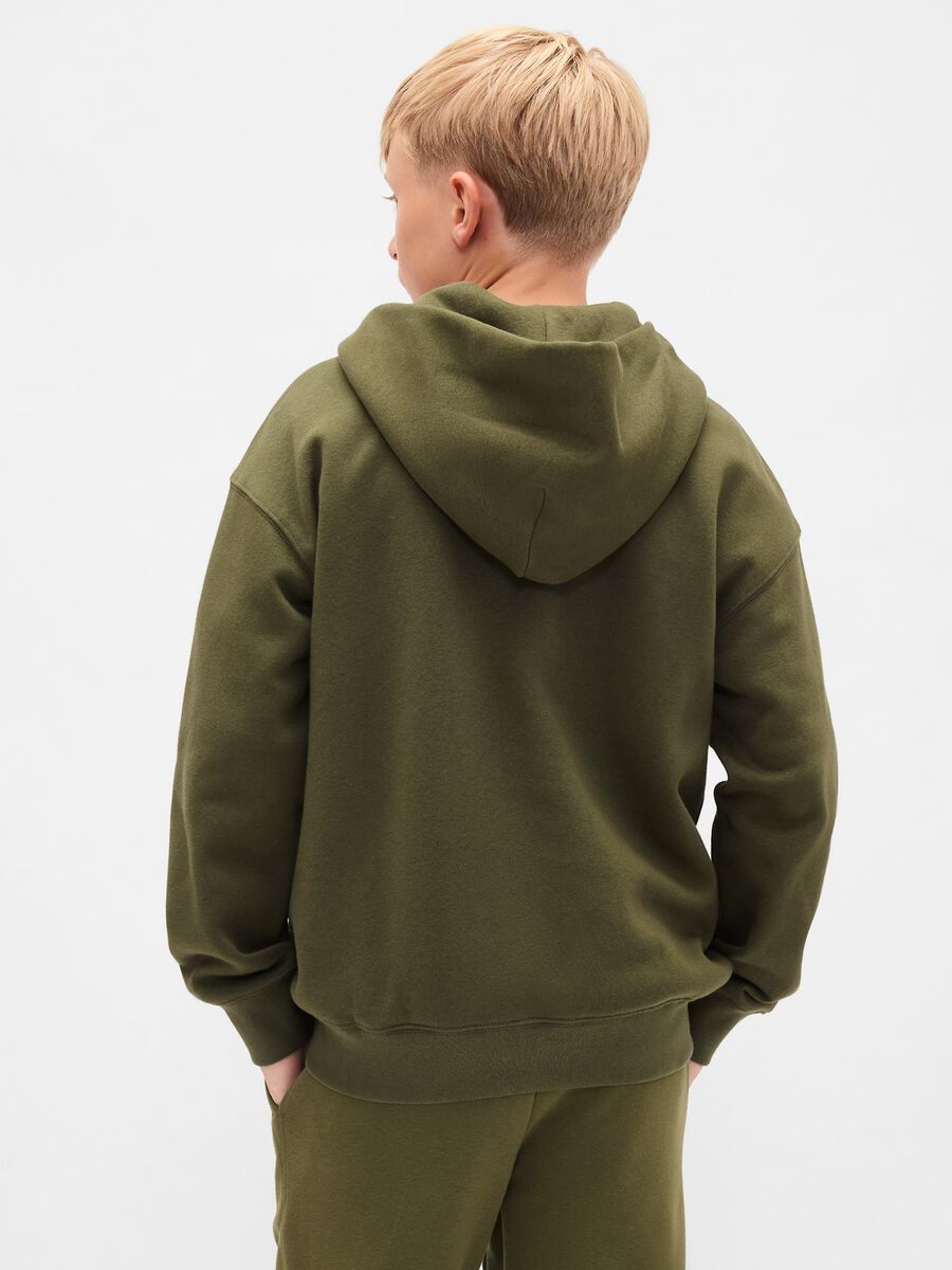 Green Hoodie with Full Zip Boy_3