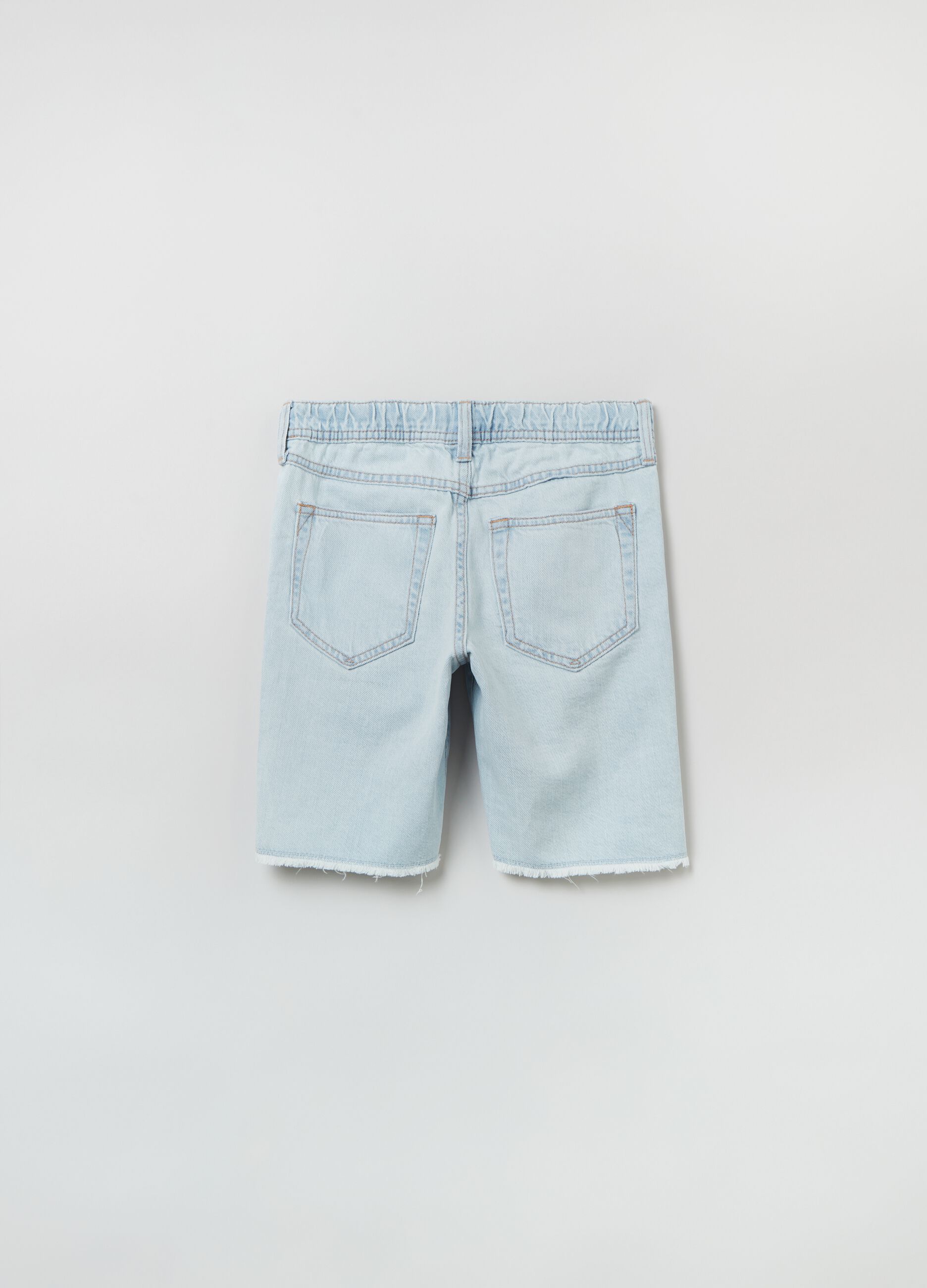 Bermuda in denim con coulisse_1