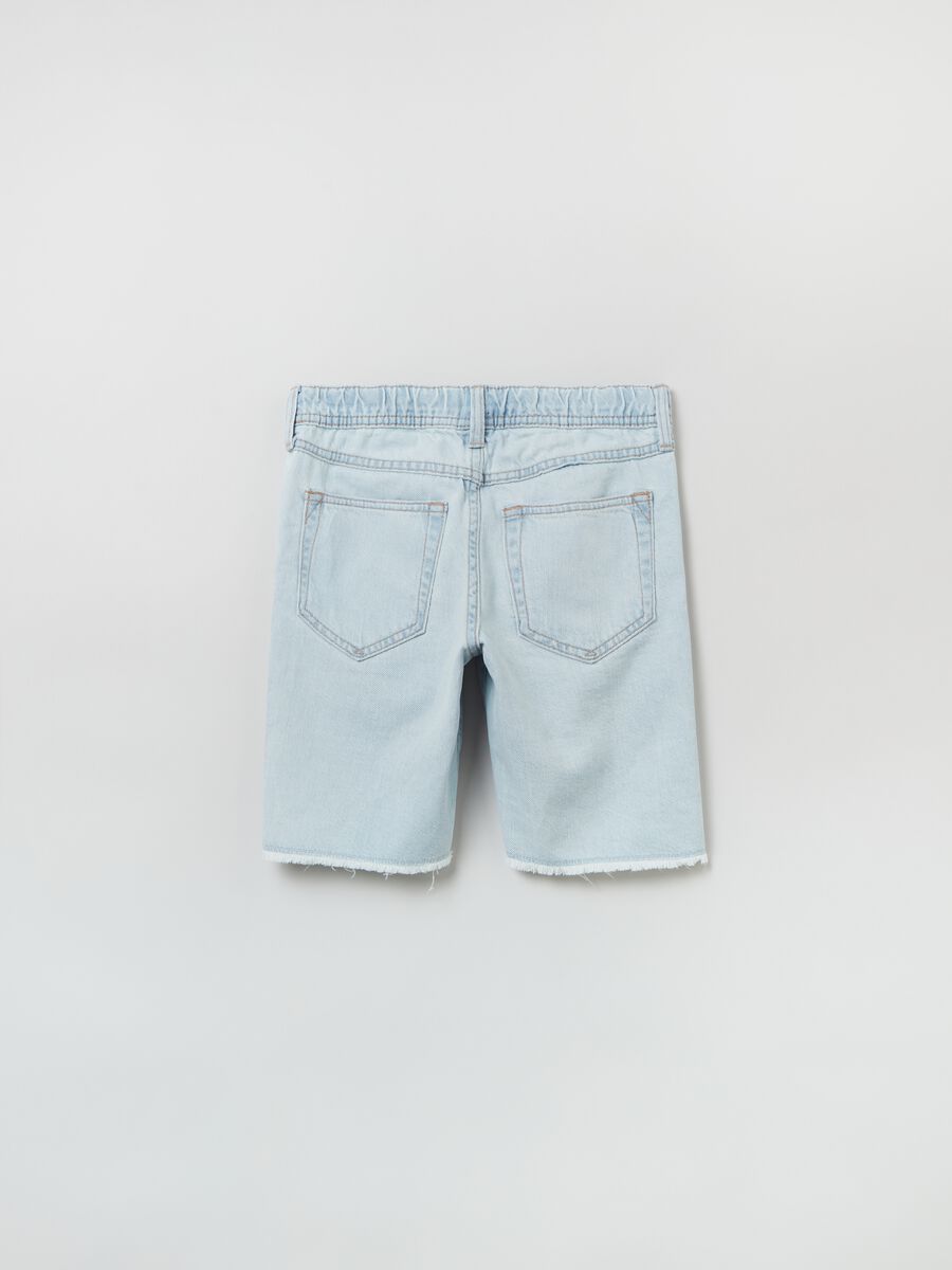 Bermuda in denim con coulisse Bambino_1