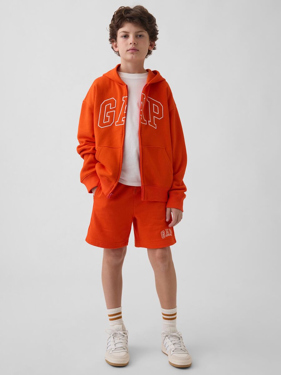 Shorts in misto cotone con logo regular fit Bambino_0