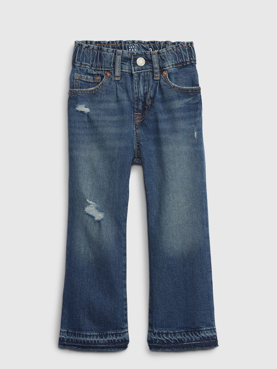 Jeans flare fit con abrasioni Neonato_0