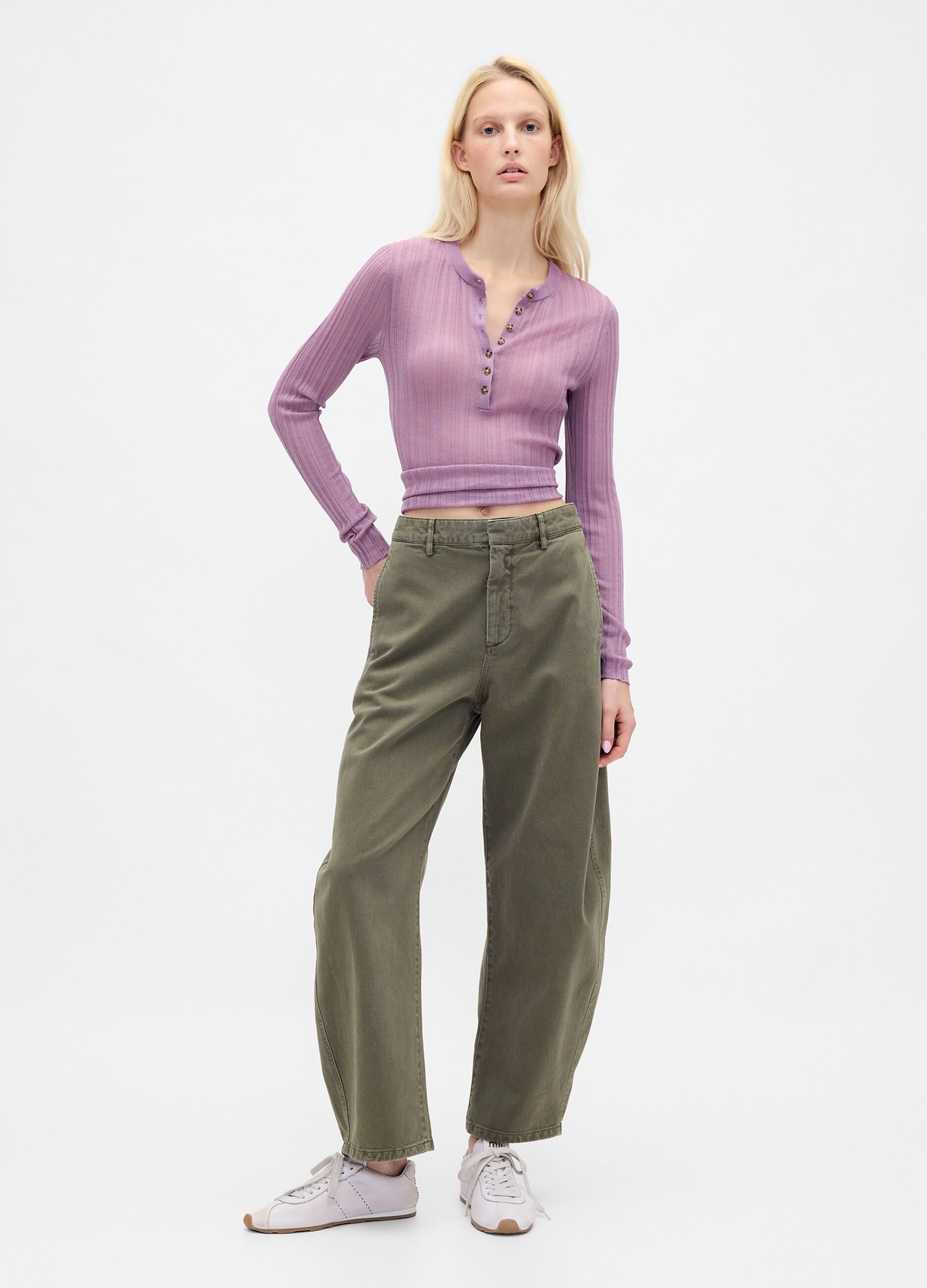 Pantaloni verde in cotone