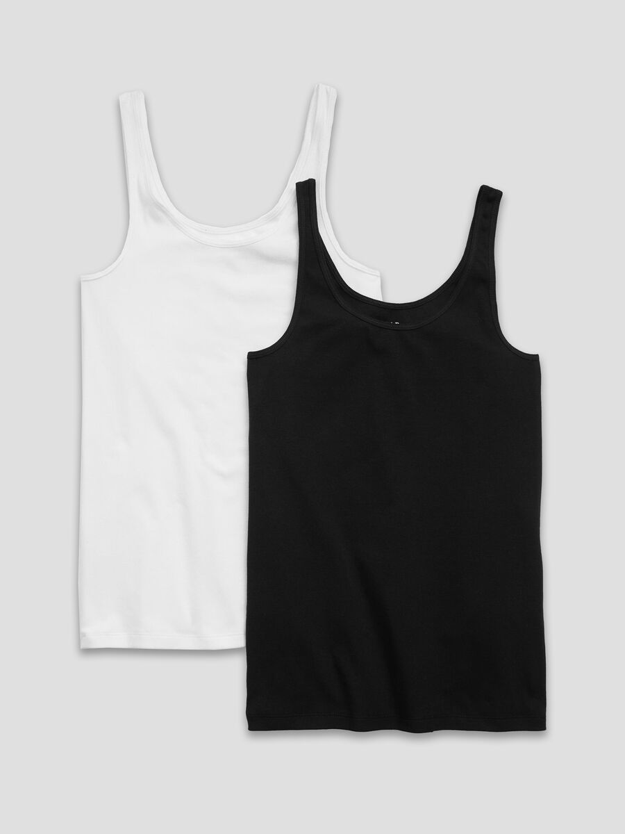 Bipack tank top in cotone stretch Donna_0