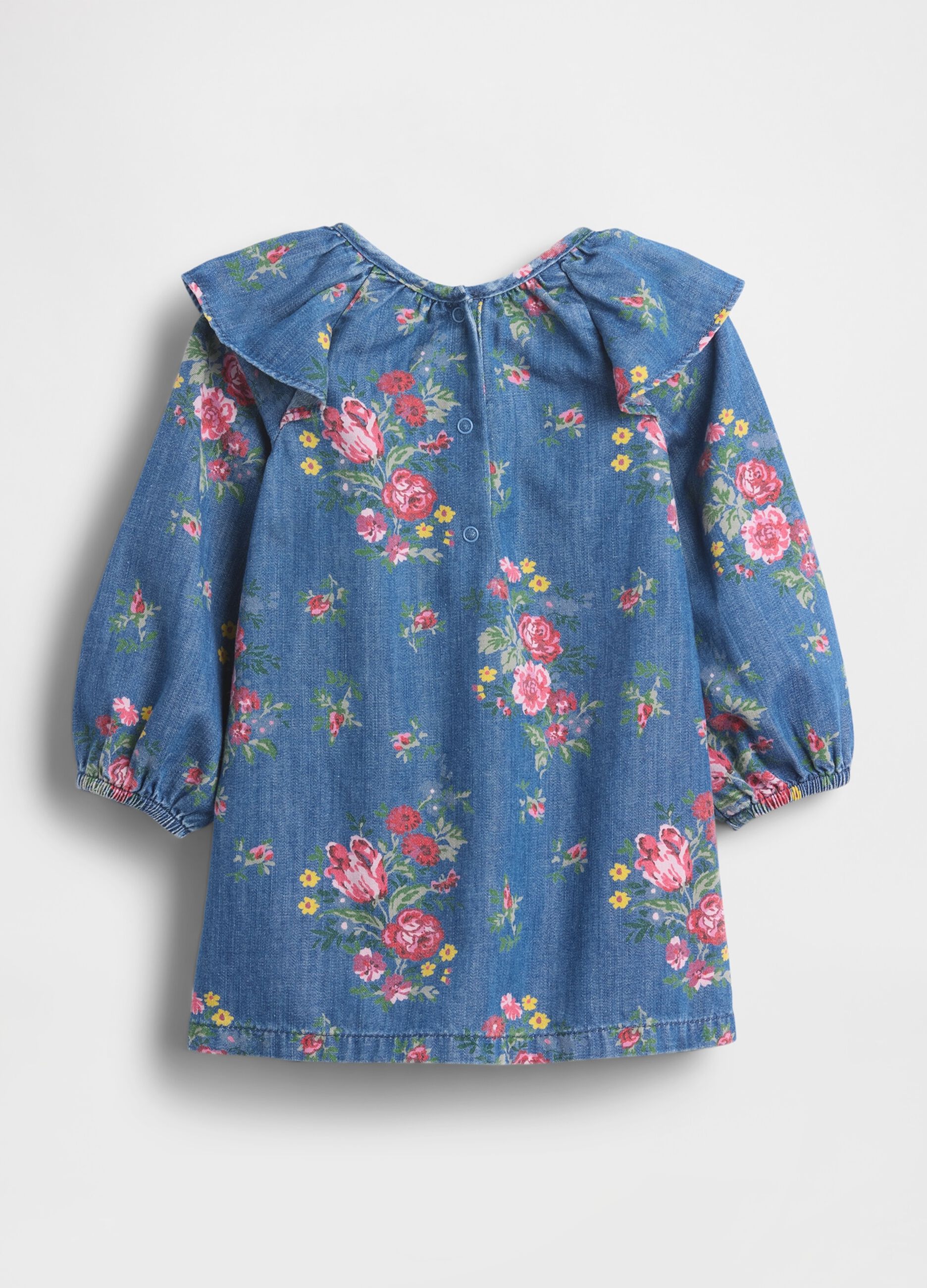 Abito denim con stampa floreale_1