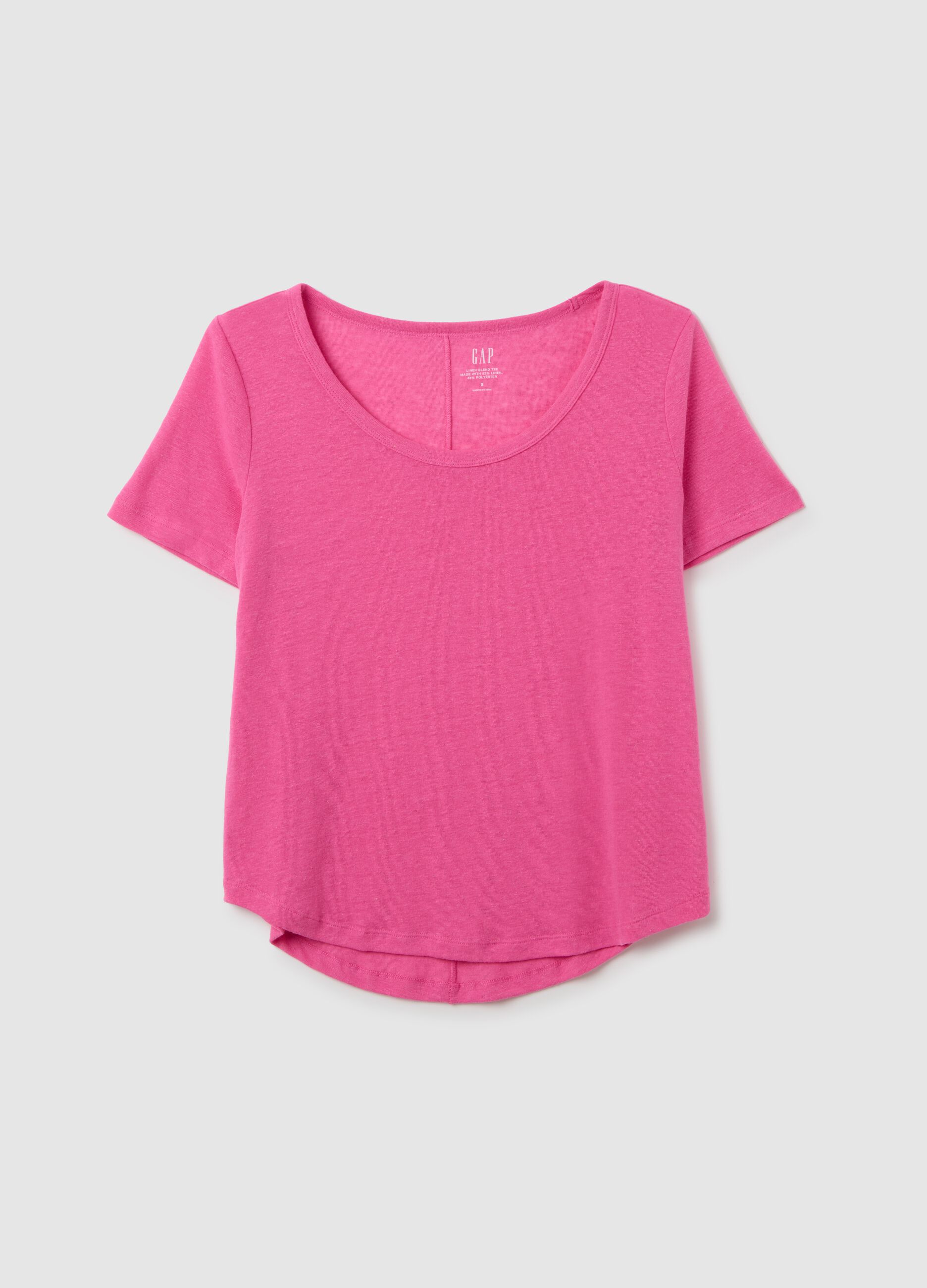 Pink Linen Blend T-shirt