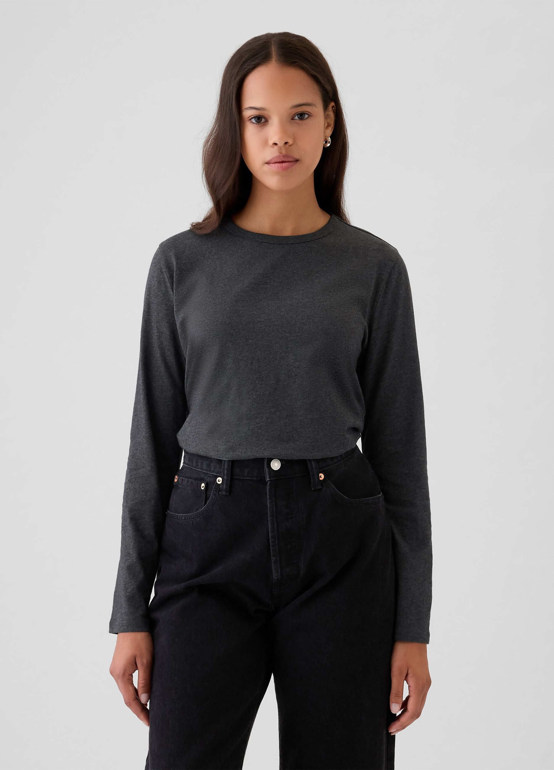 T-shirt a maniche lunghe in cotone