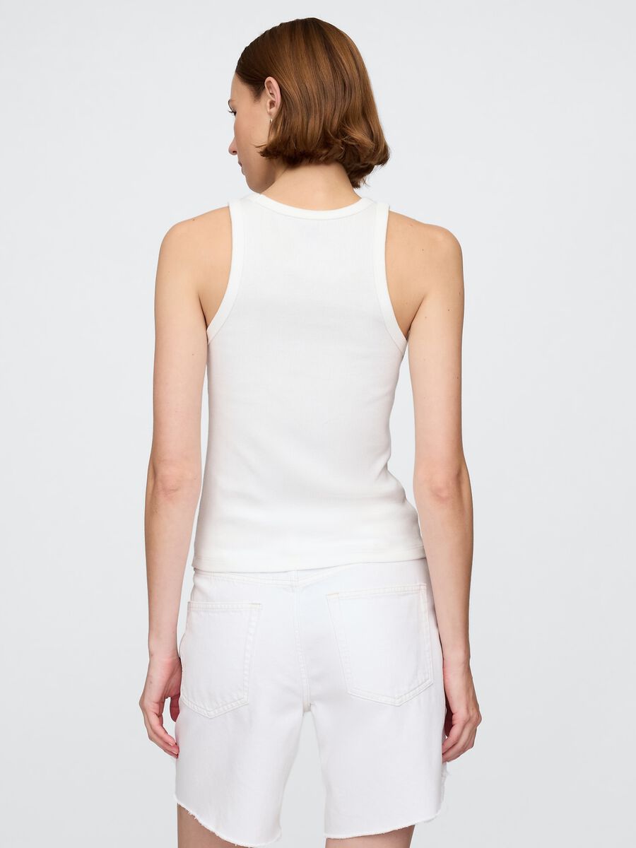Canotta bianca in tessuto elasticizzato Donna_1