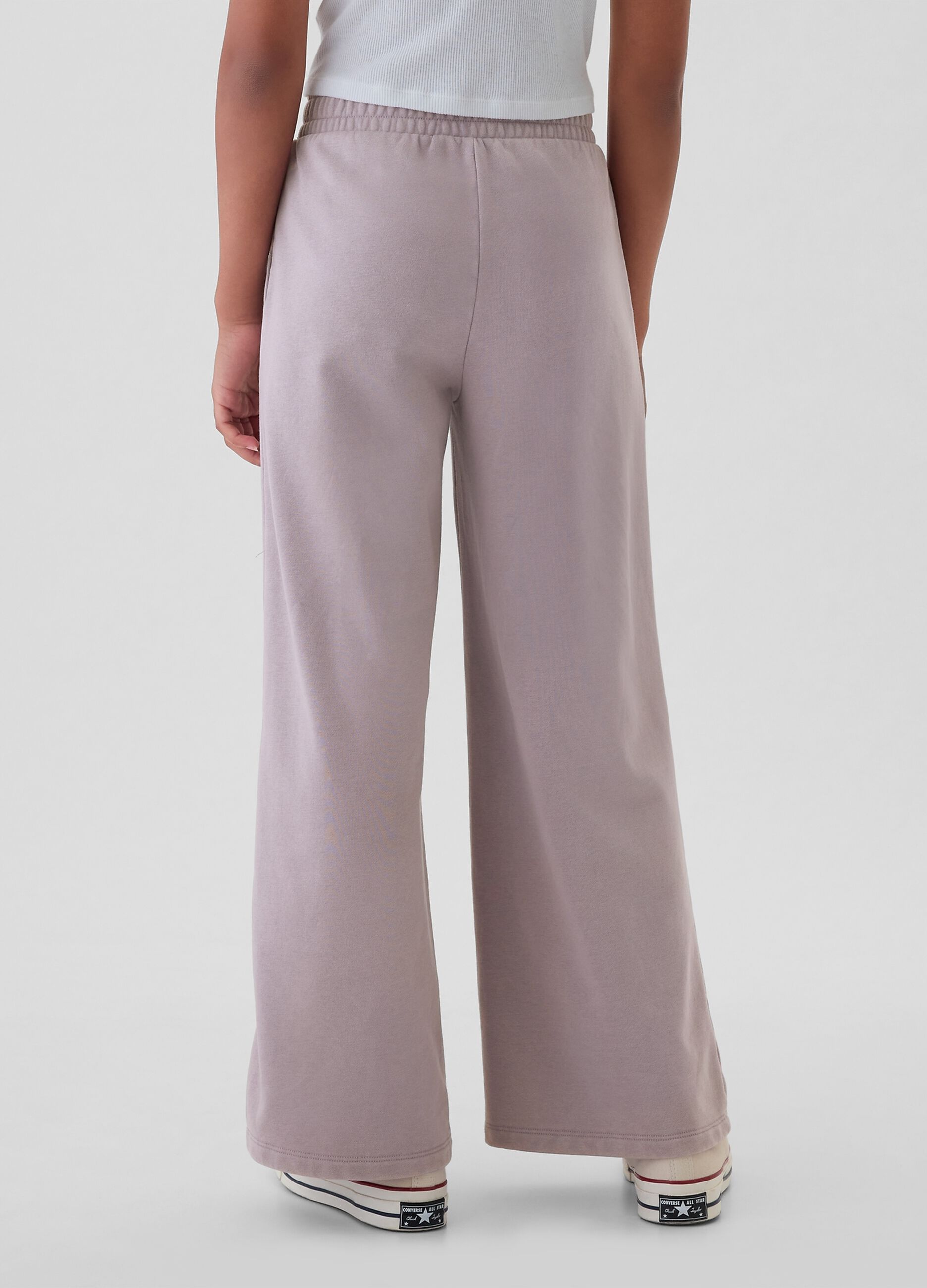 Joggers a gamba larga in felpa_2