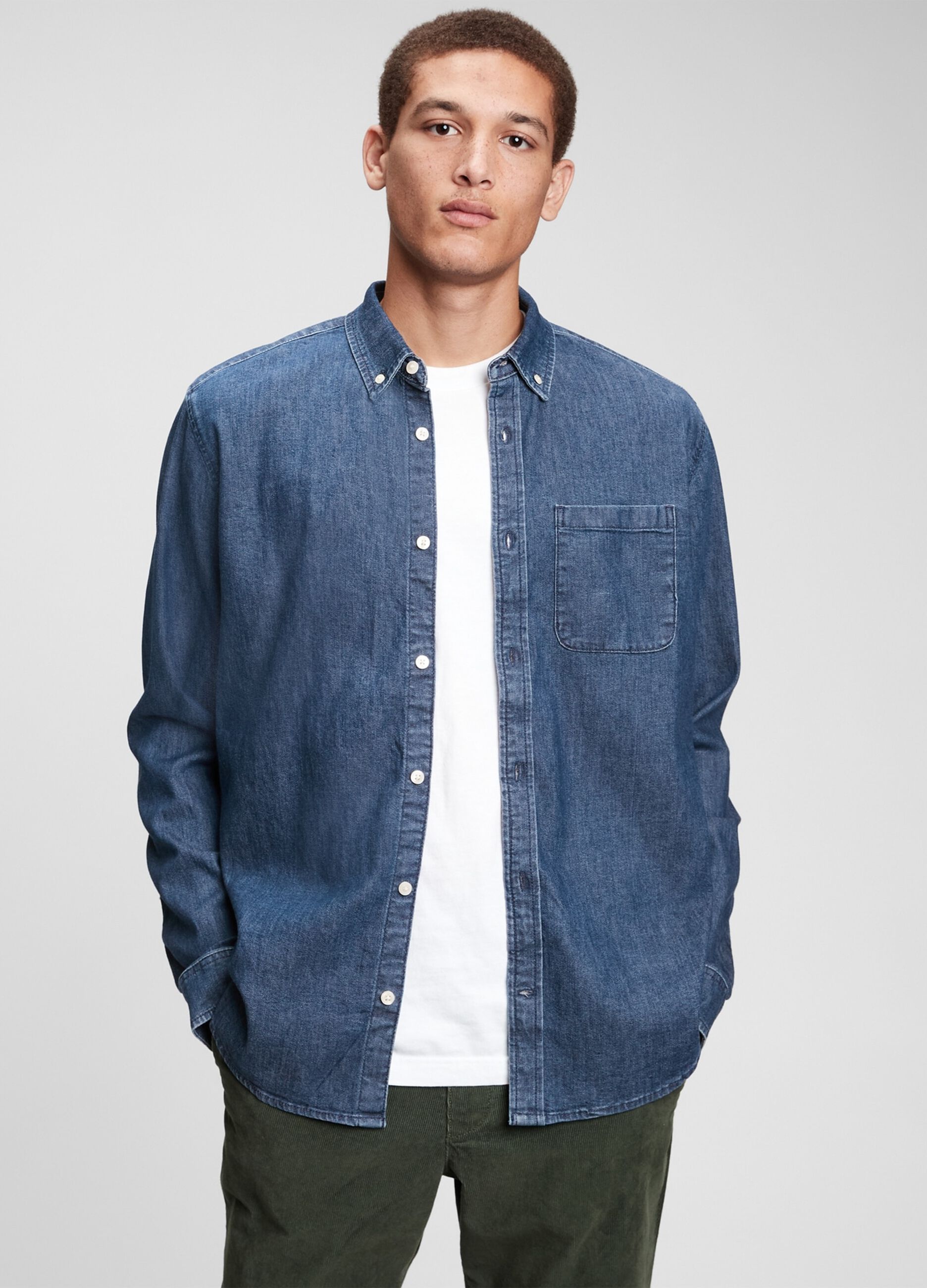 Camicia in denim con tasca