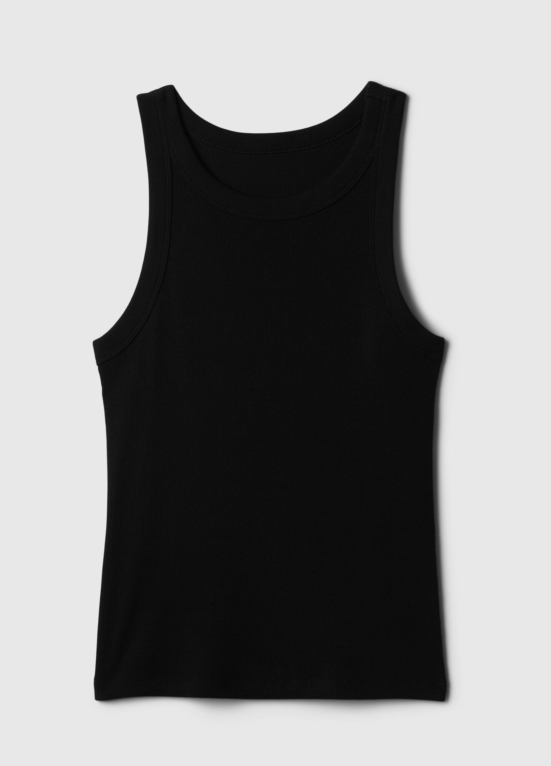 Tank top a costine con scollo halter_2