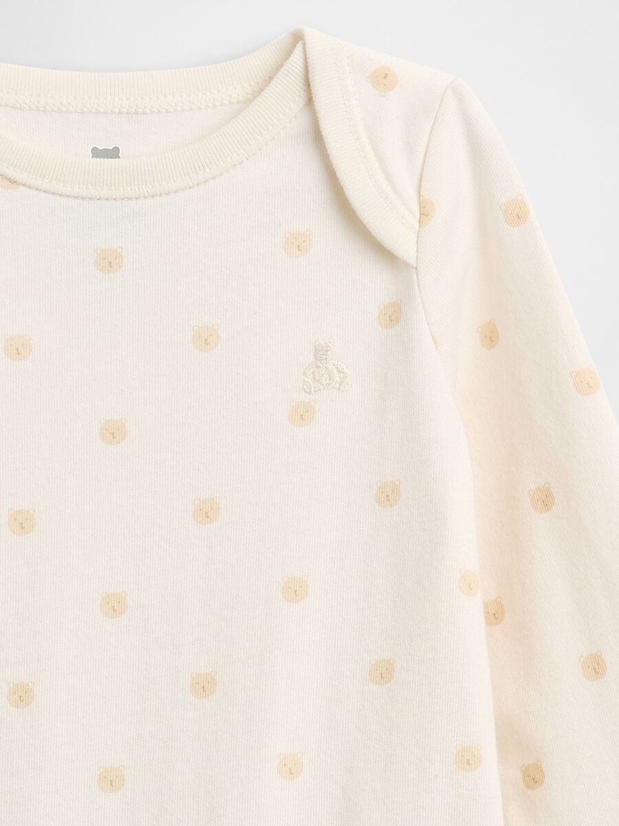 Body bianco in cotone a pois Neonato_2