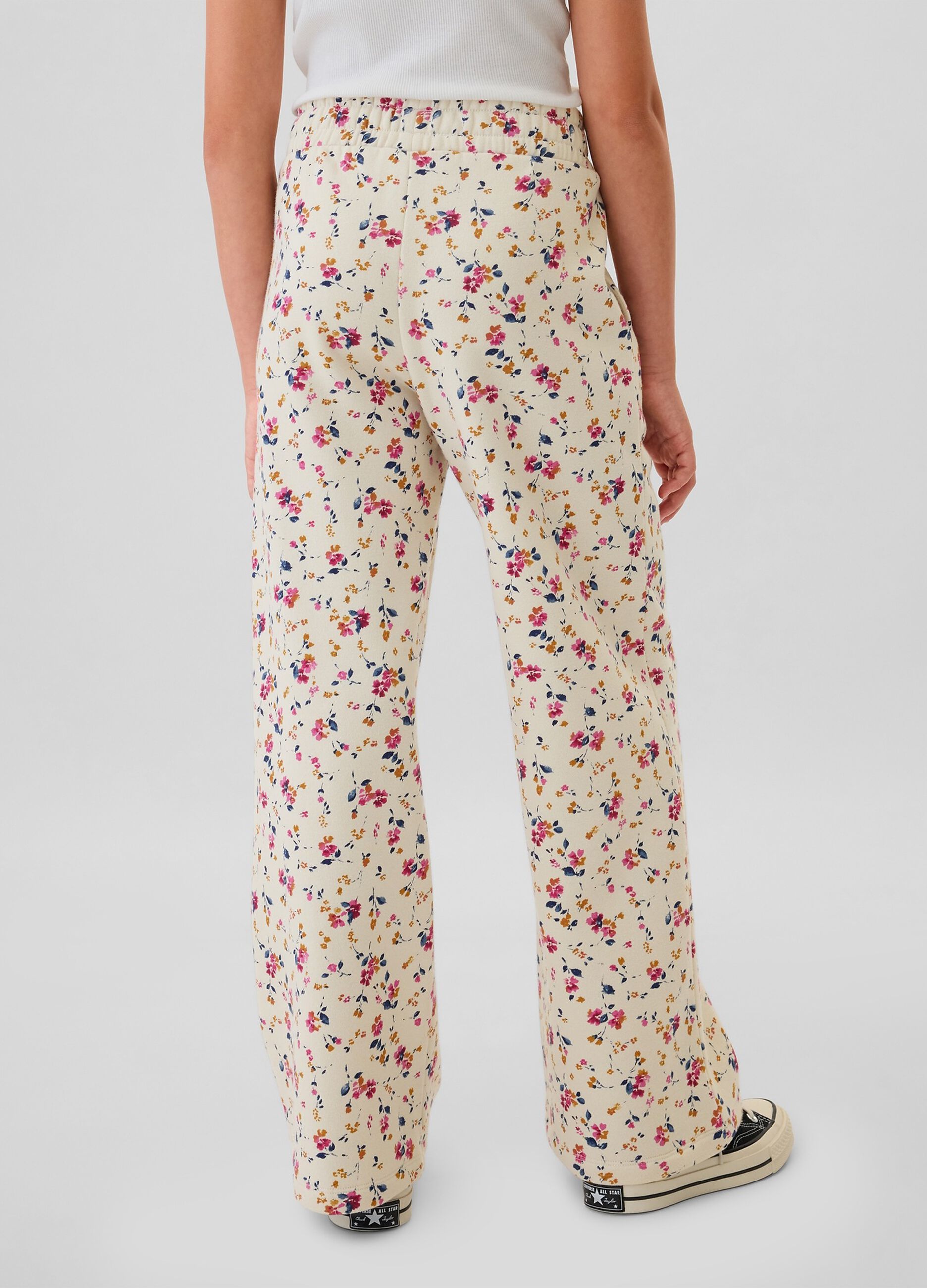 Joggers a gamba larga con ricamo logo_2