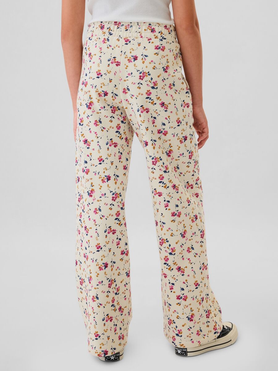 Joggers a gamba larga con ricamo logo Bambina_2