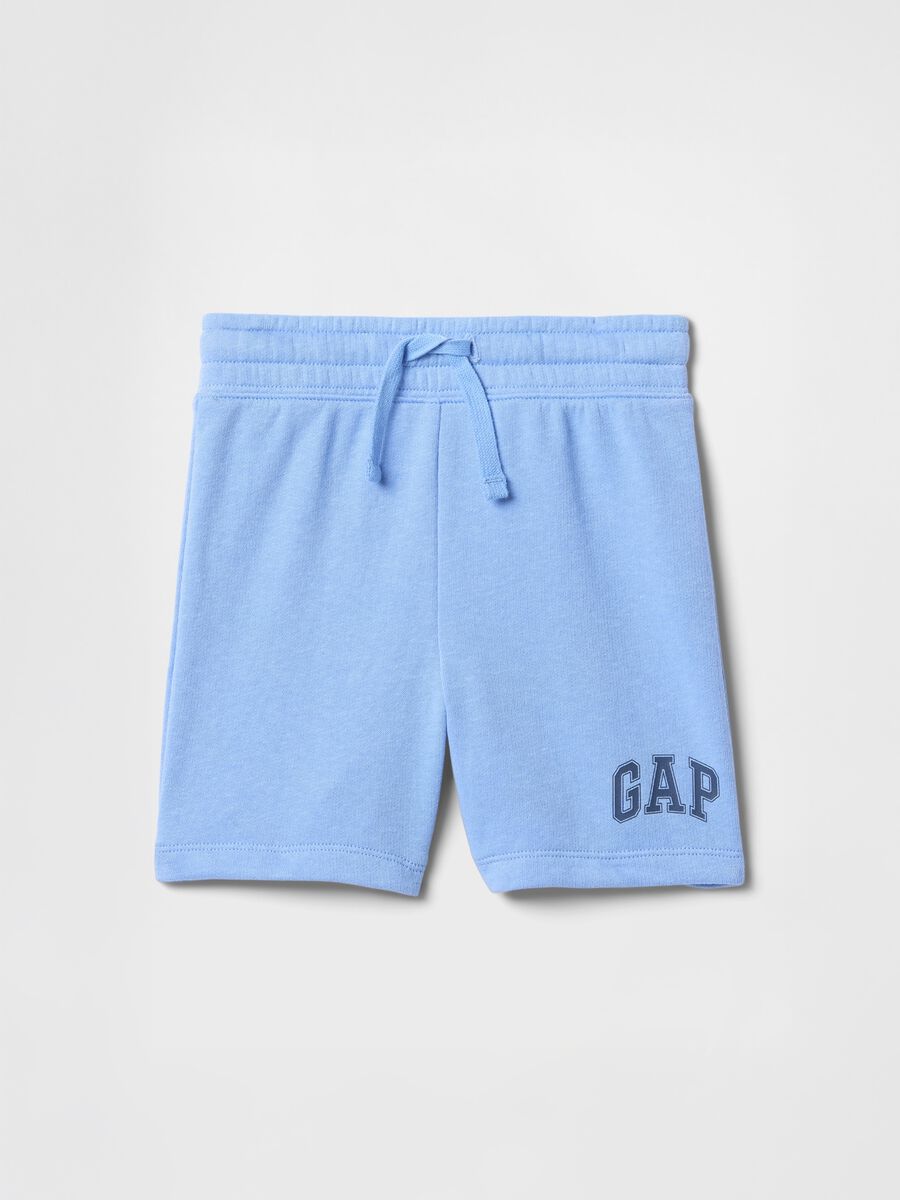Blue cotton and polyester blend shorts Baby Boy_0