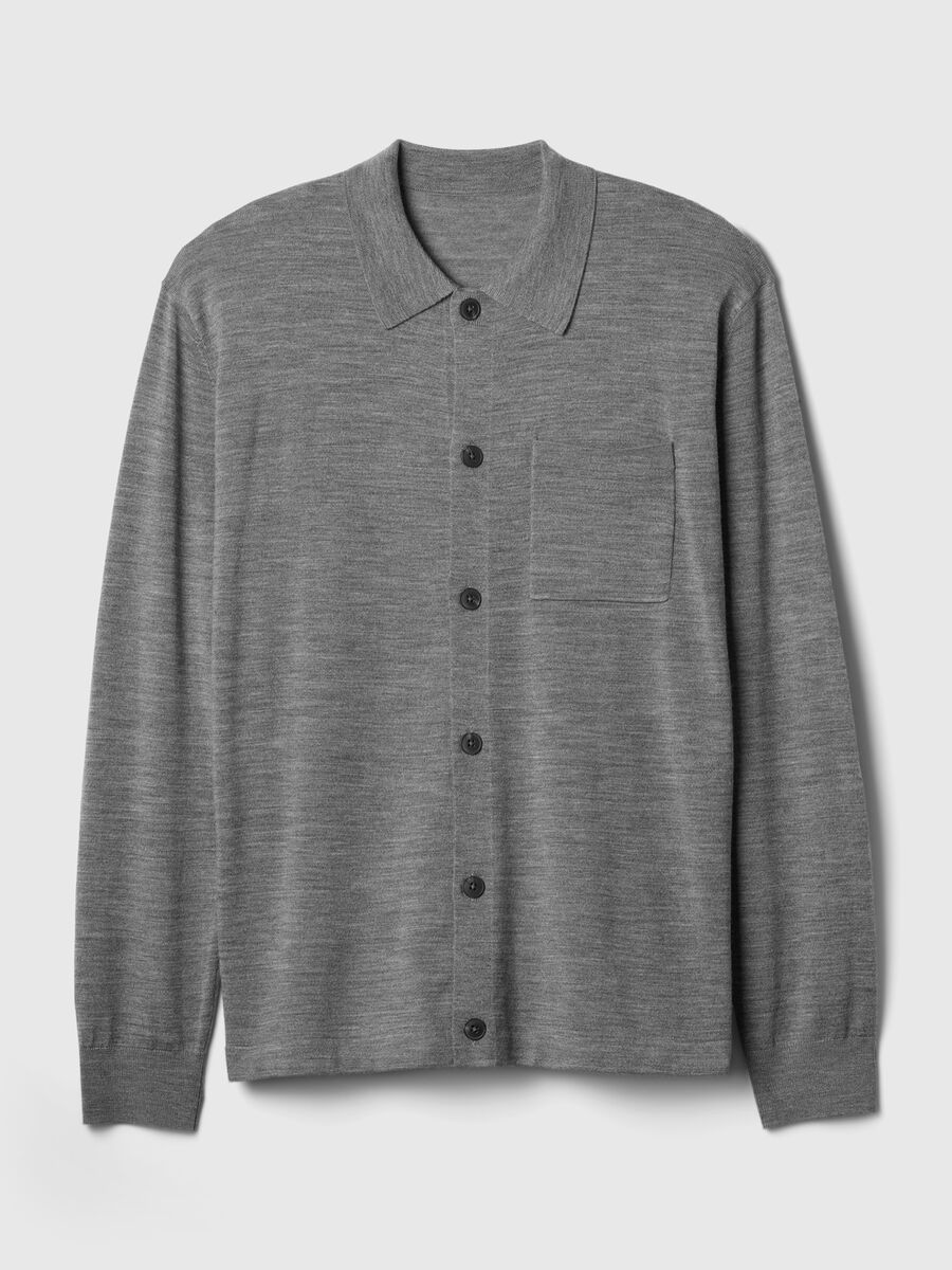Maglia cardigan in lana merino Uomo_3