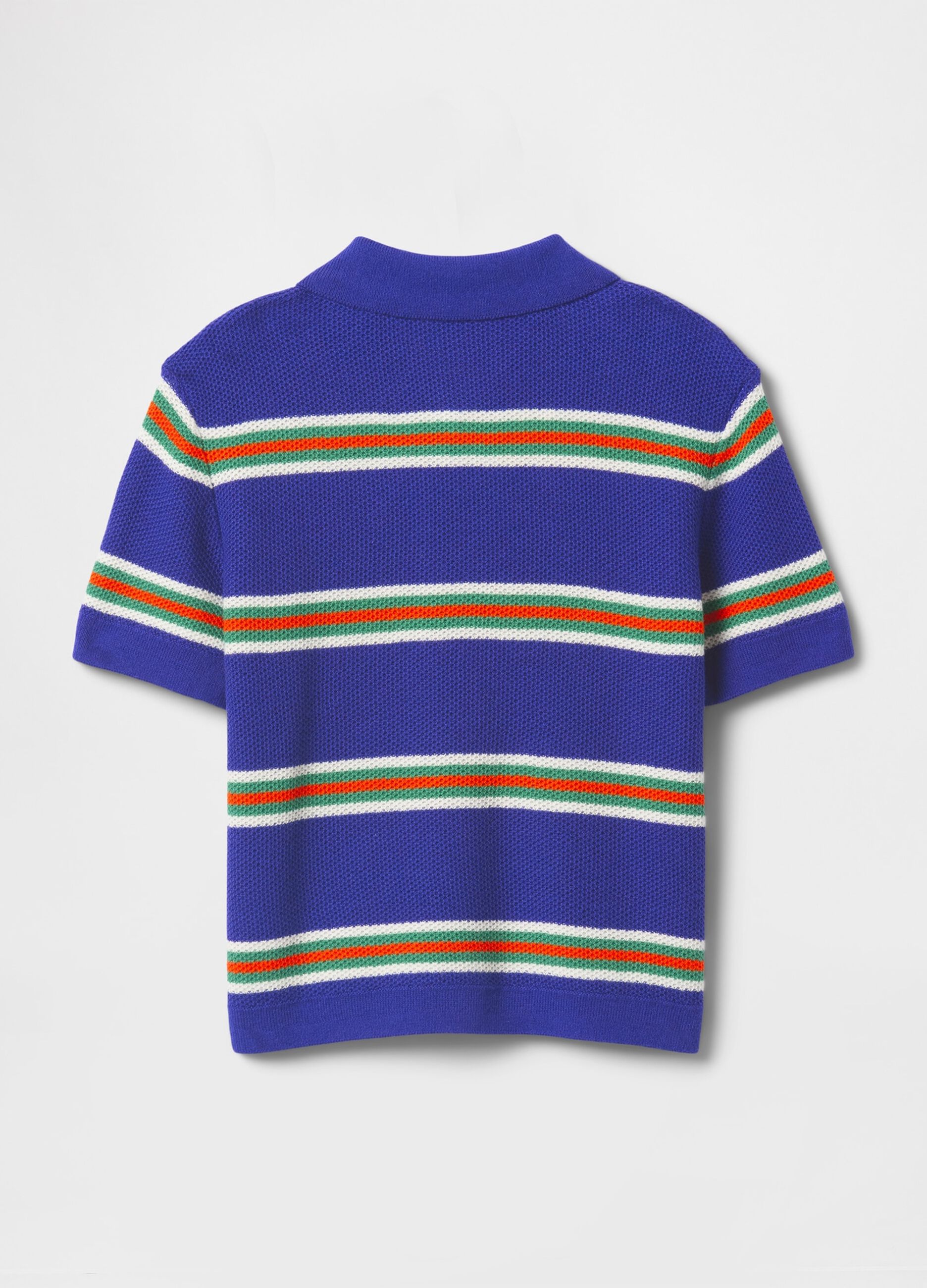 Polo a righe multicolor in puro cotone_2