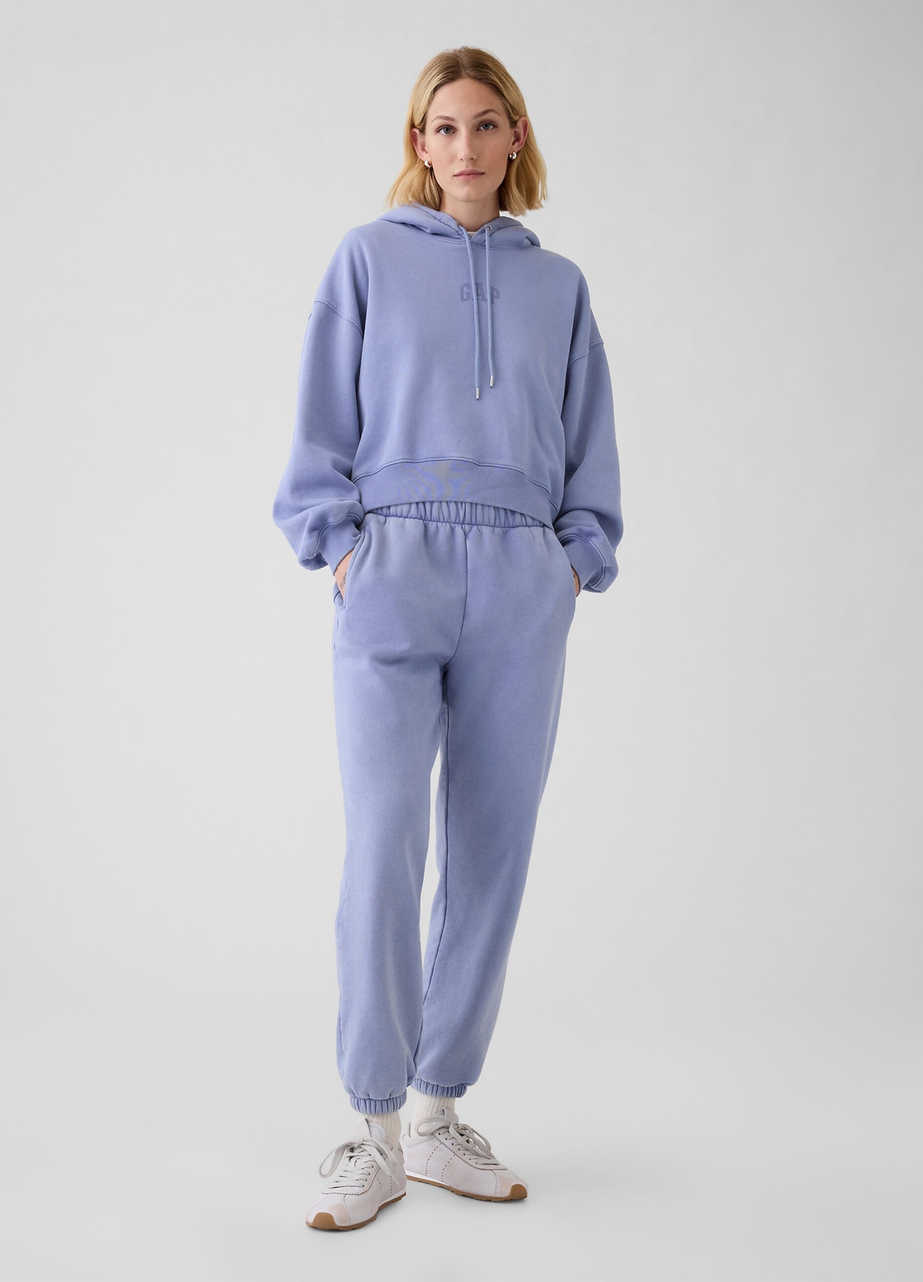 Felpa oversize con cappuccio e logo_1