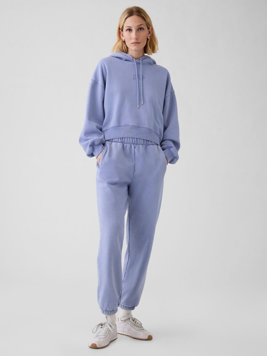 Felpa oversize con cappuccio e logo Donna_1