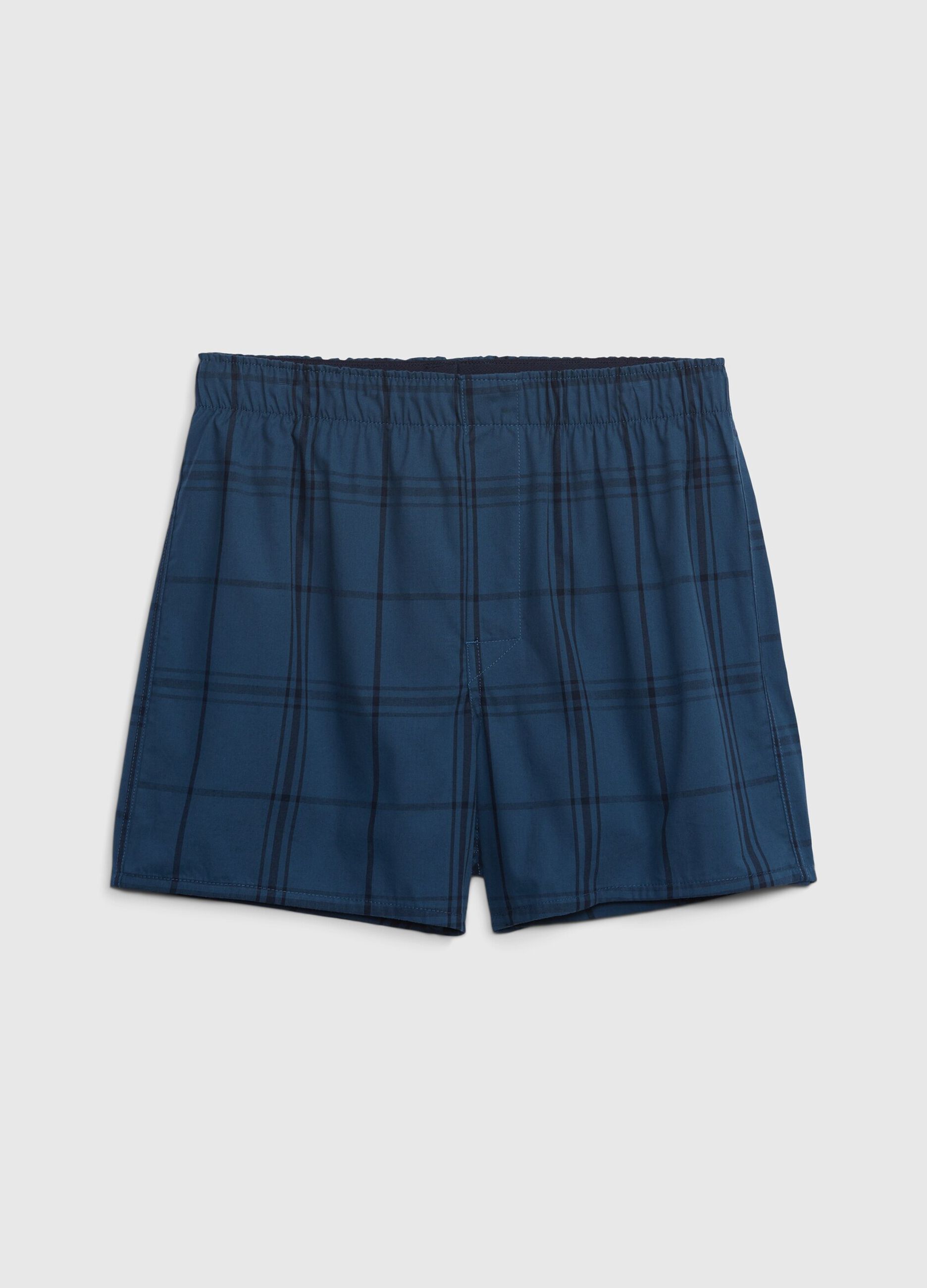 Cotton boxer shorts with tartan pattern