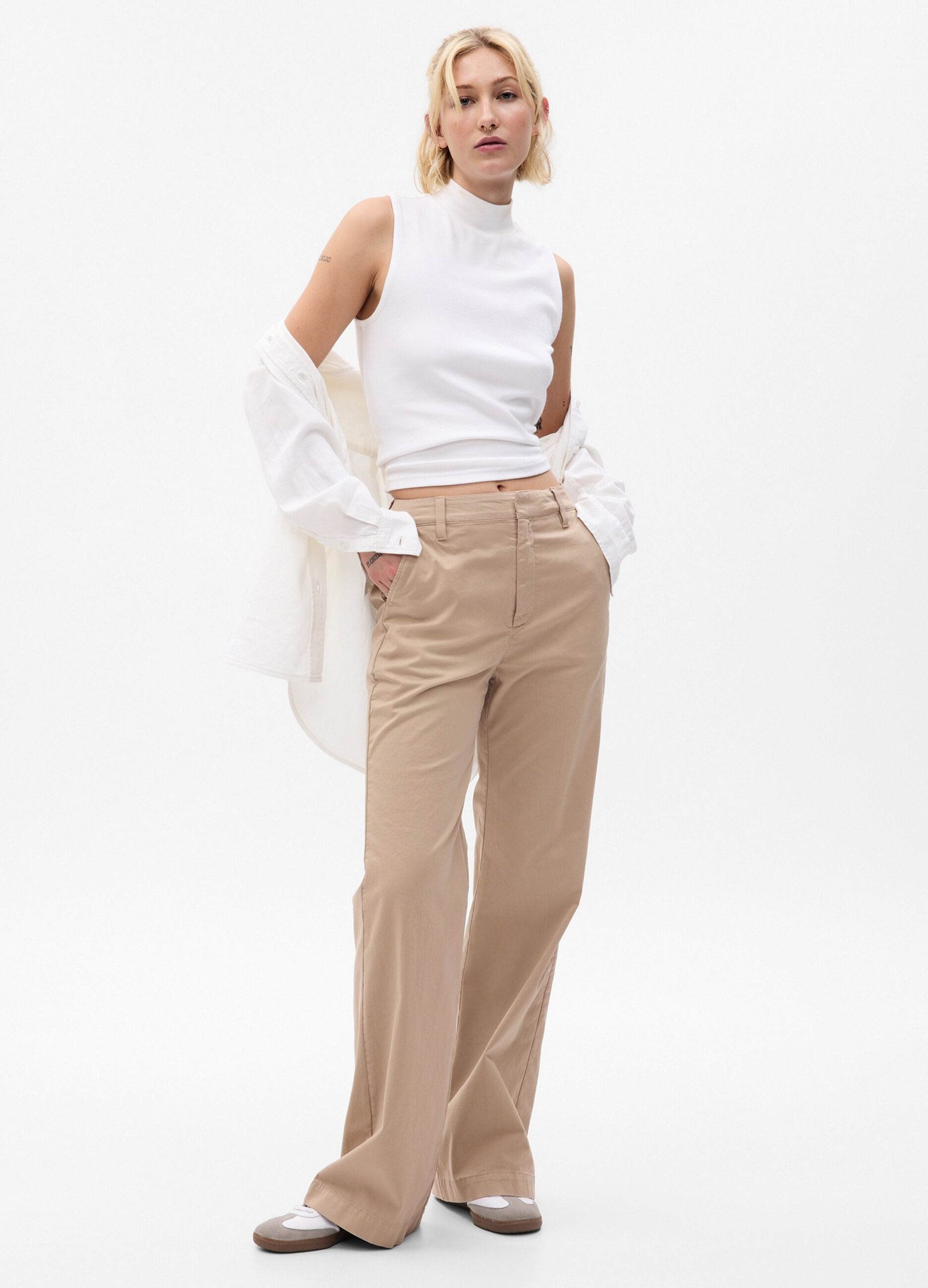 Flare-fit high-rise trousers