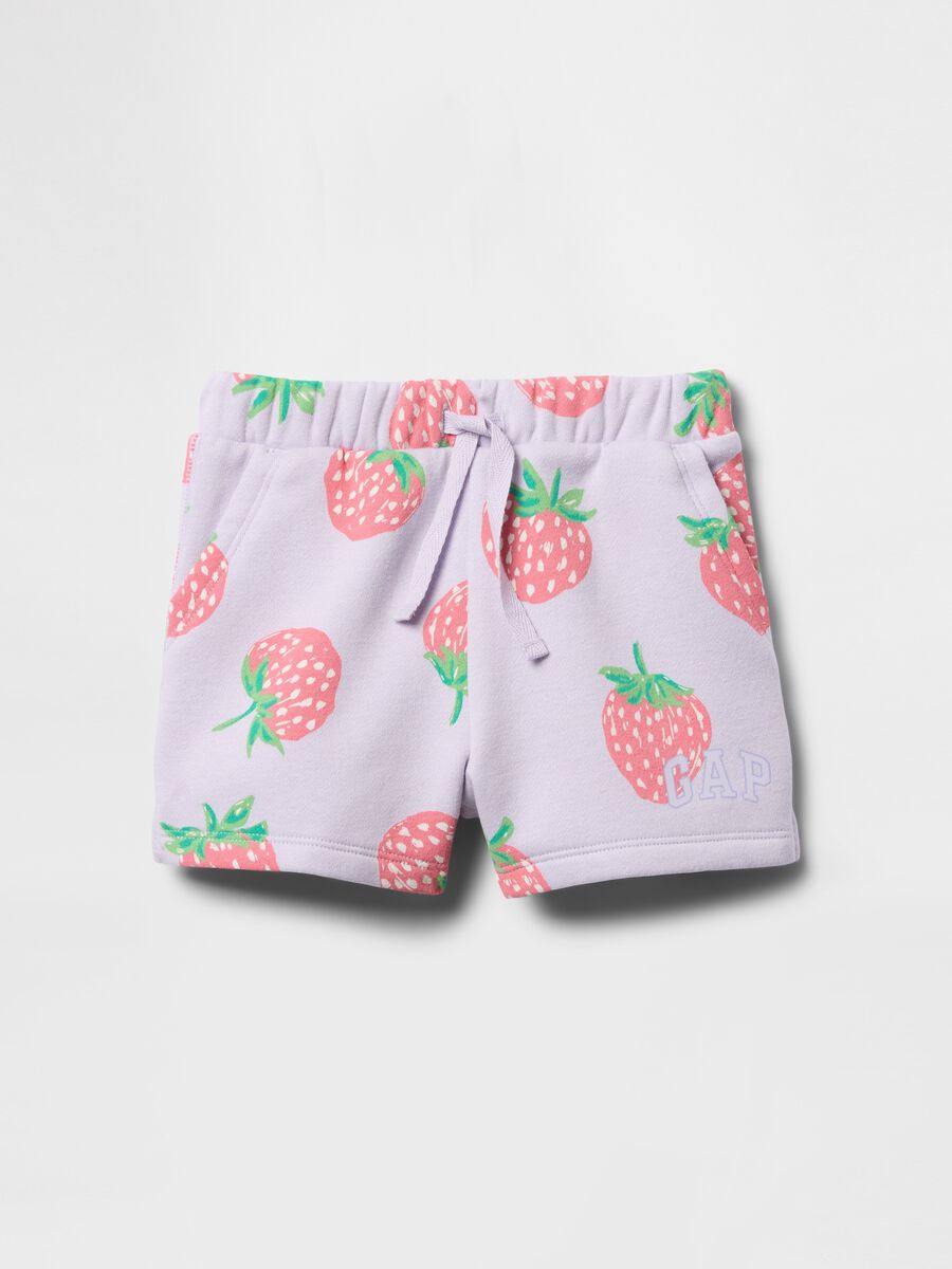 Purple Shorts with Strawberry Print GAP Kids Baby Girl_0