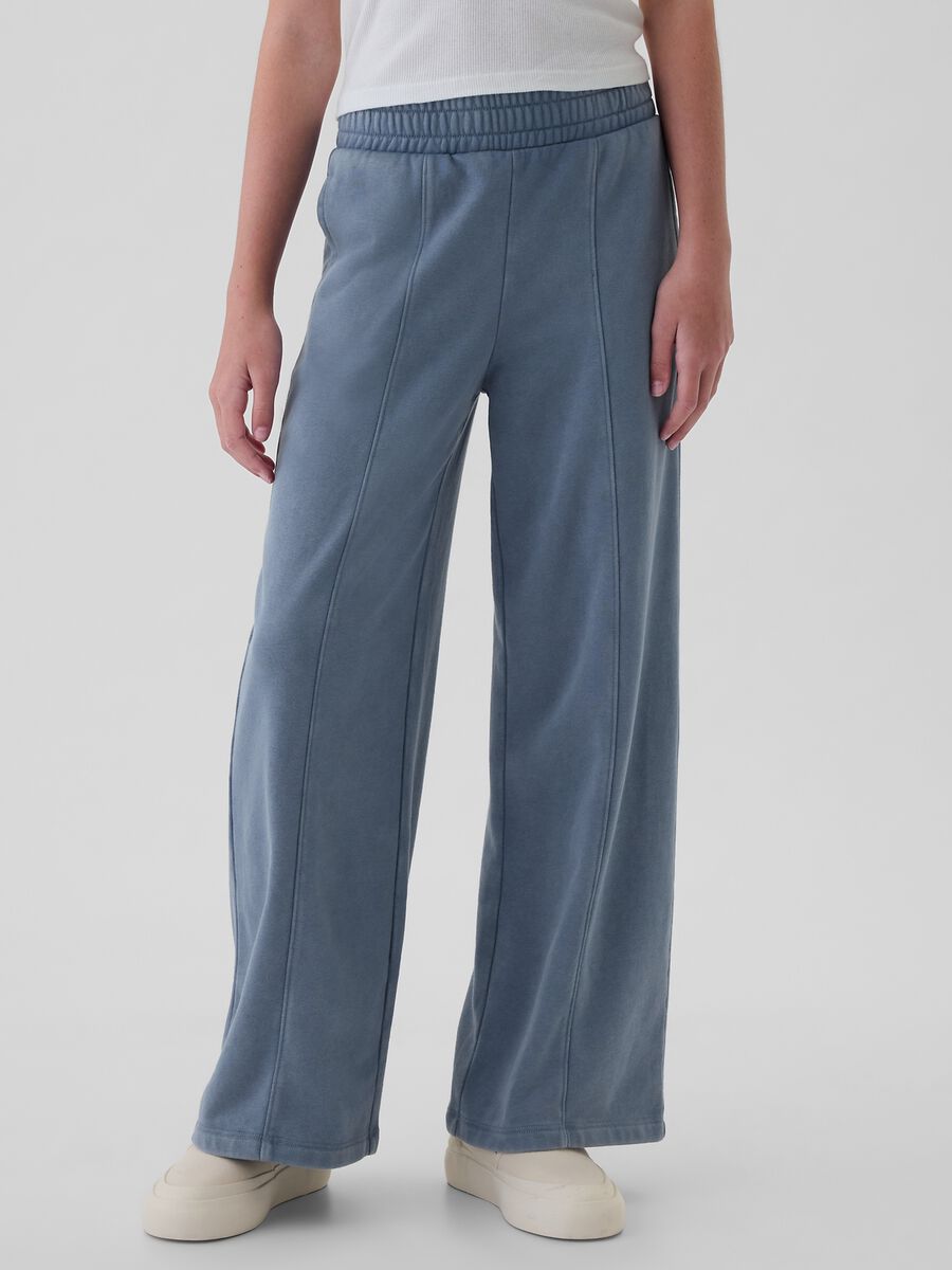 Joggers a gamba larga in felpa Bambina_1