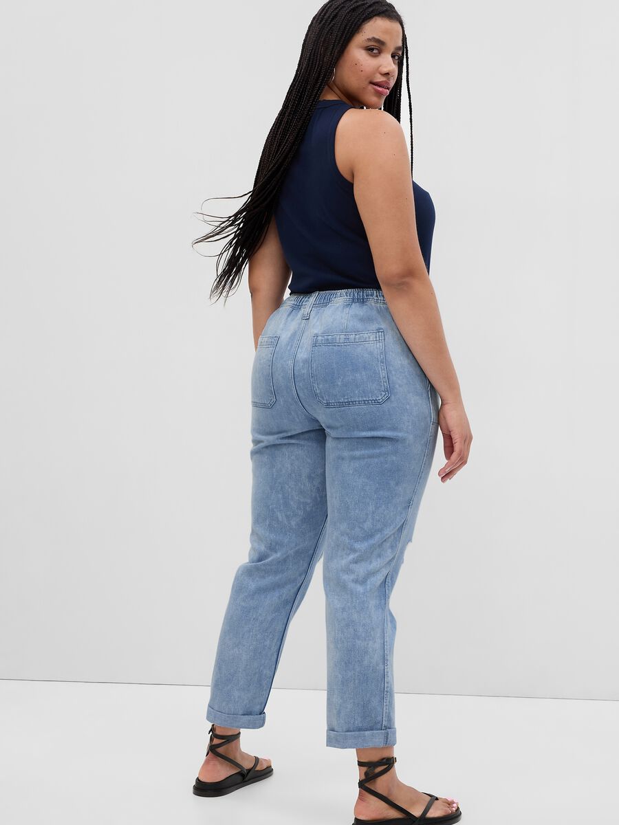 Jeans pull-on easy fit con coulisse Donna_4