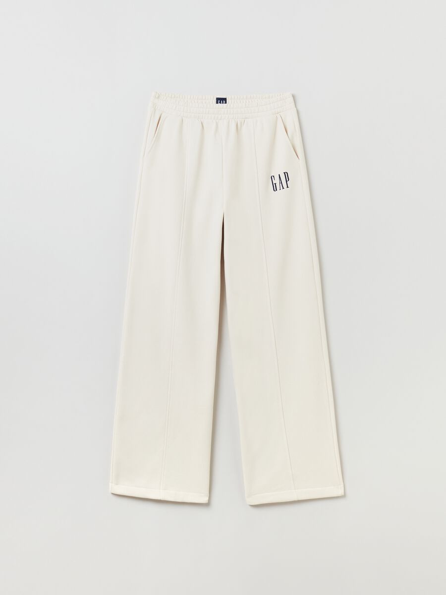 Plush wide-leg joggers with embroidered logo Woman_0
