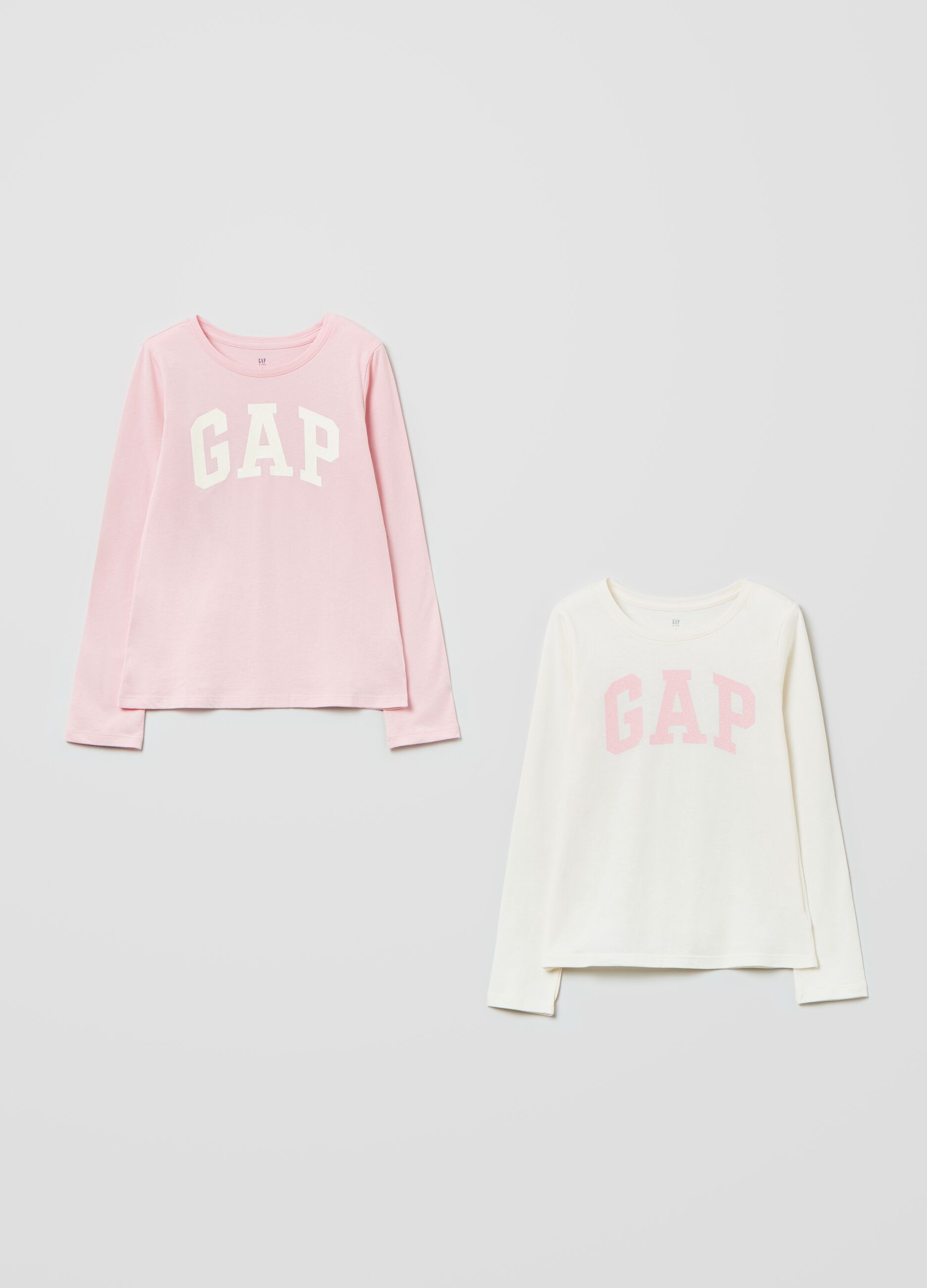 Two-pack, long-sleeved T-shirts with logo print