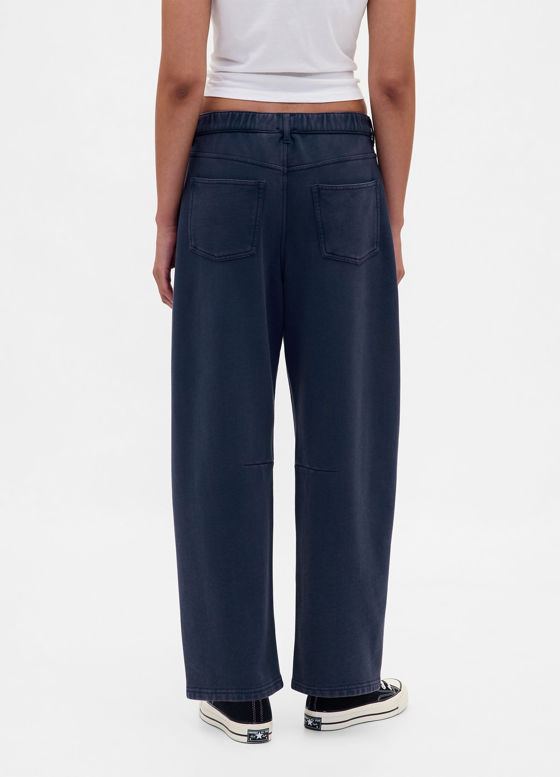 Blue Cotton Blend Trousers
