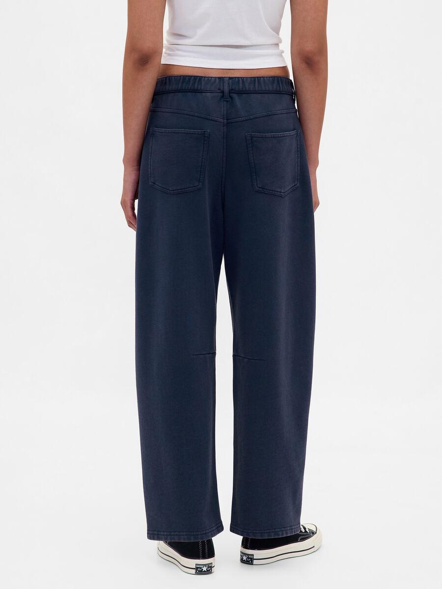 Pantaloni in misto cotone a gamba larga Donna_2