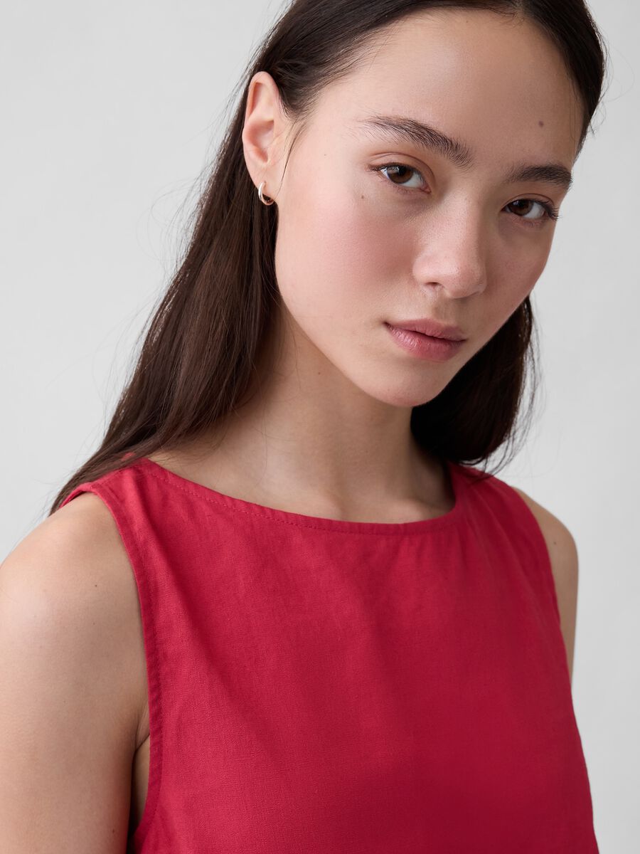 Tank top in misto lino Donna_3