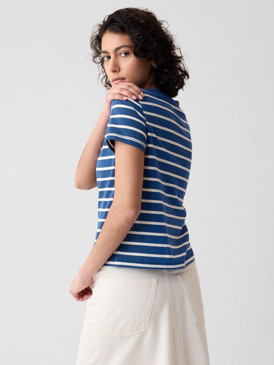 T-shirt in cotone bio con scollo rotondo Donna_2