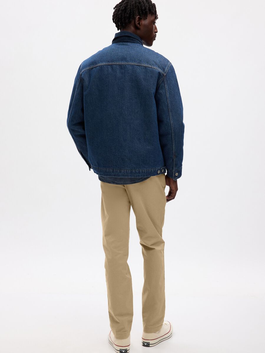 Stretch cotton slim fit trousers Man_1